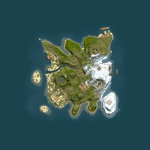 Rust map seed 1732264608, 2500x2500m top-down preview