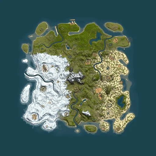 Rust map seed 2011044745, 5000x5000m top-down preview