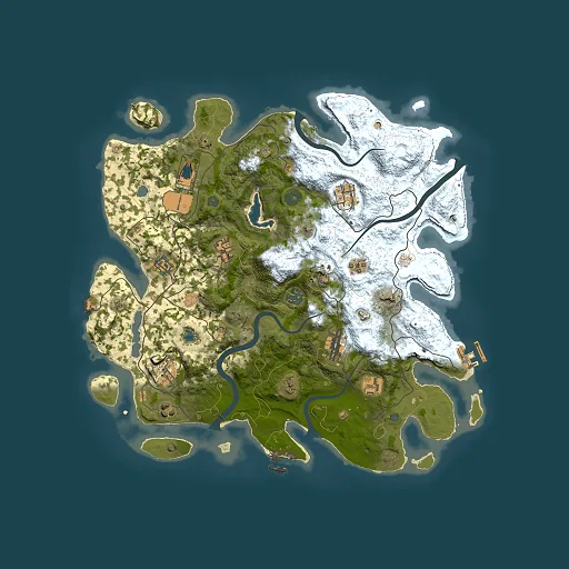 Rust map seed 64690686, 4000x4000m top-down preview