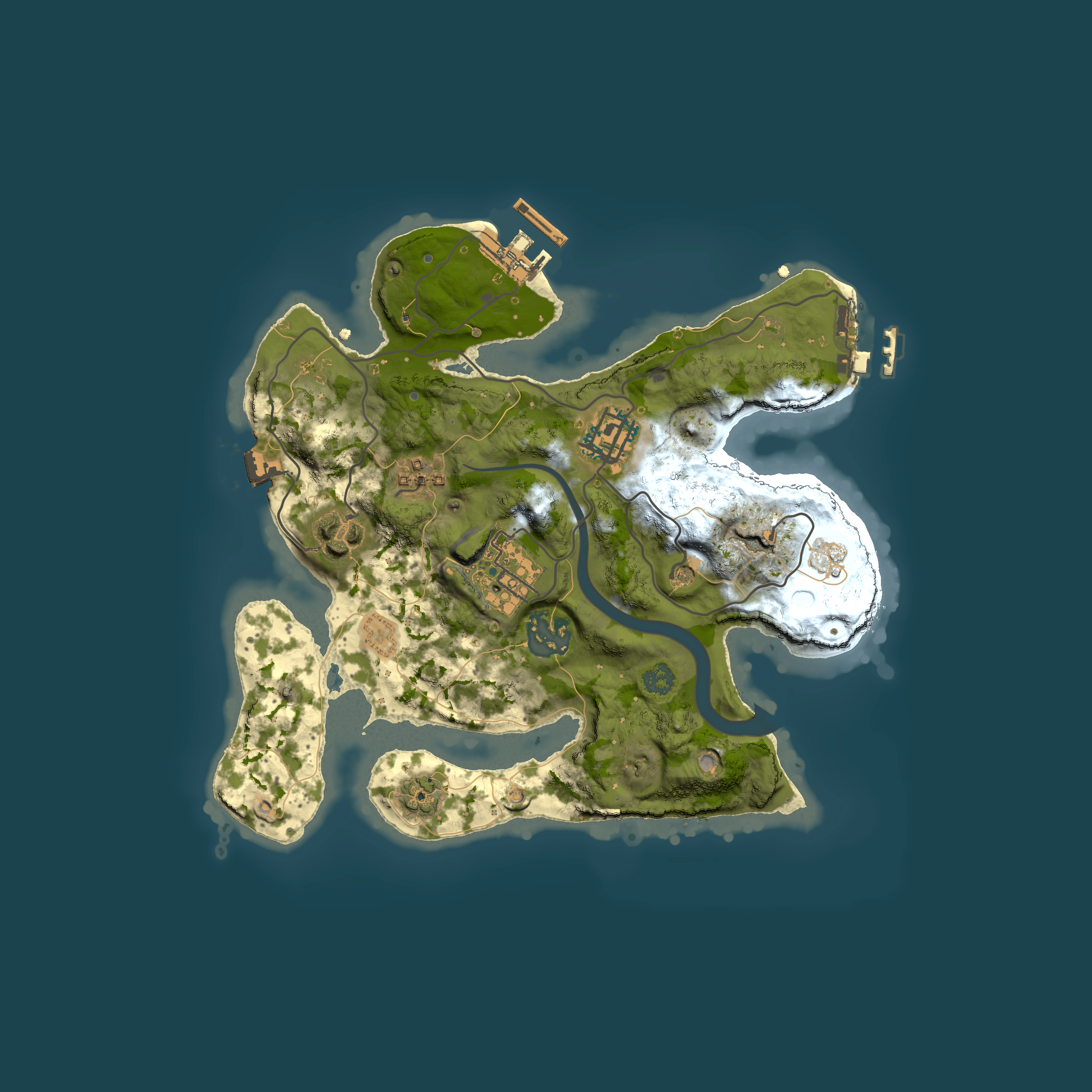 Full top-down render of Rust map seed 2007352264, 2500x2500m