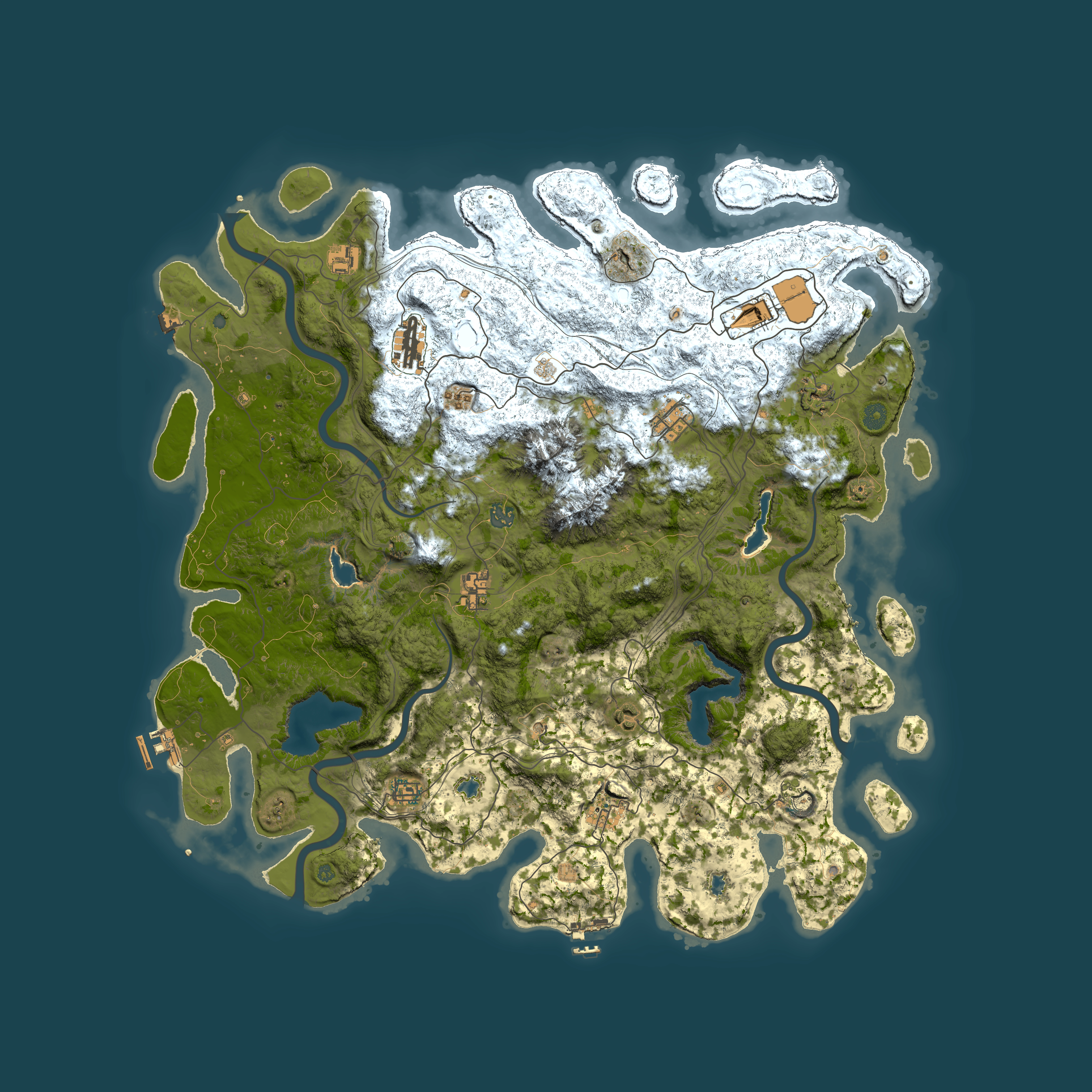 Full top-down render of Rust map seed 1580878886, 5000x5000m