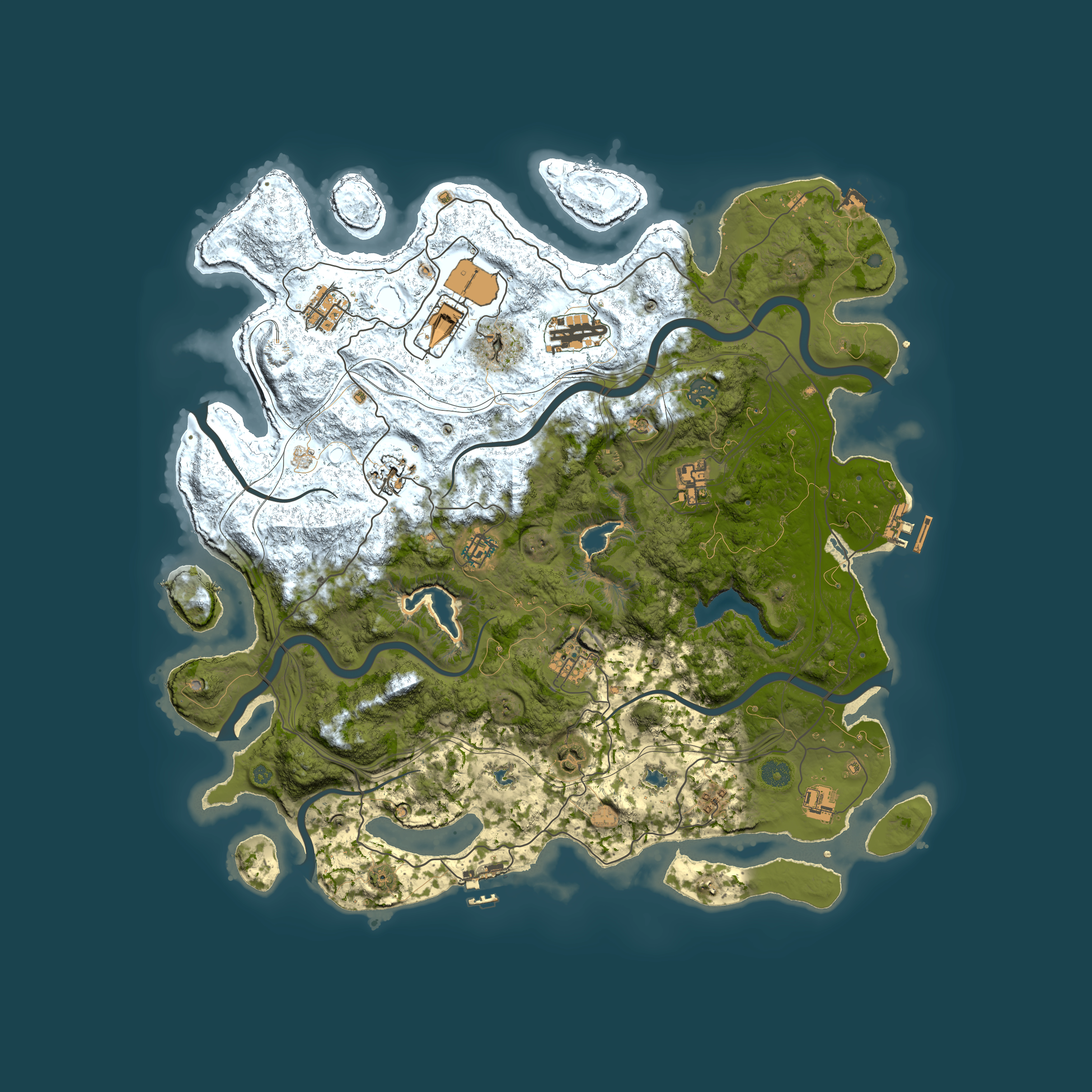 Full top-down render of Rust map seed 1118846467, 4500x4500m