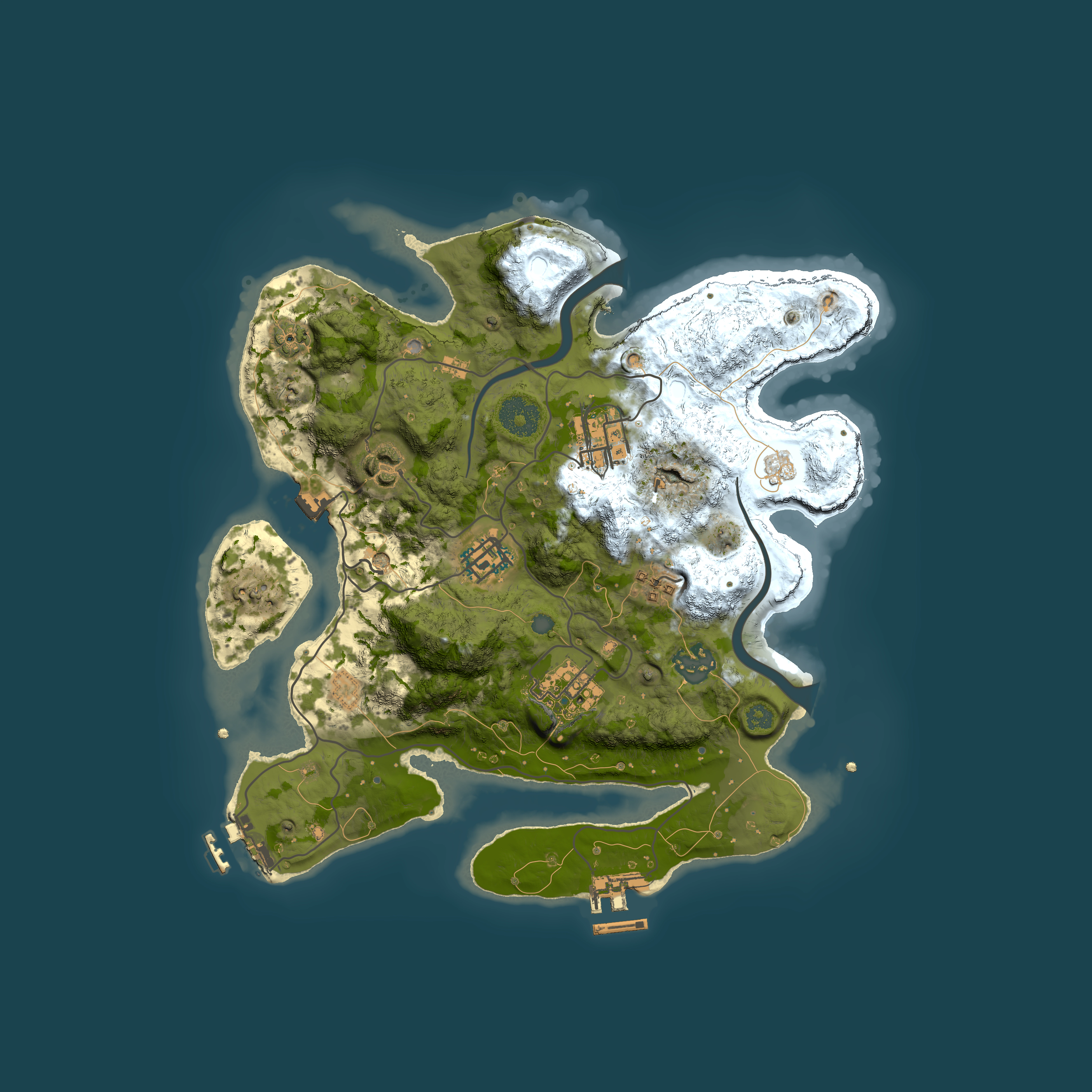 Full top-down render of Rust map seed 1965179205, 3000x3000m