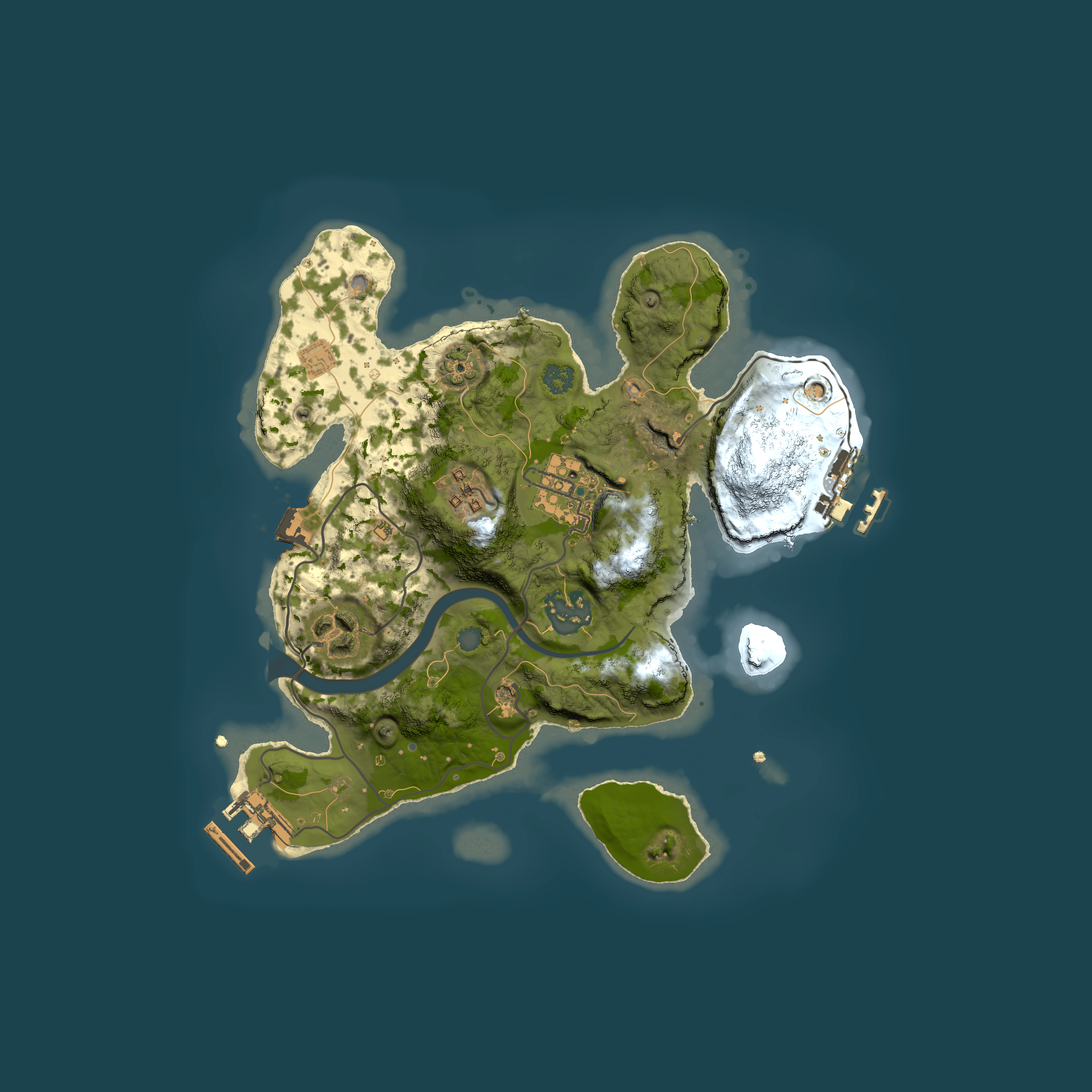 Full top-down render of Rust map seed 188544680, 2500x2500m
