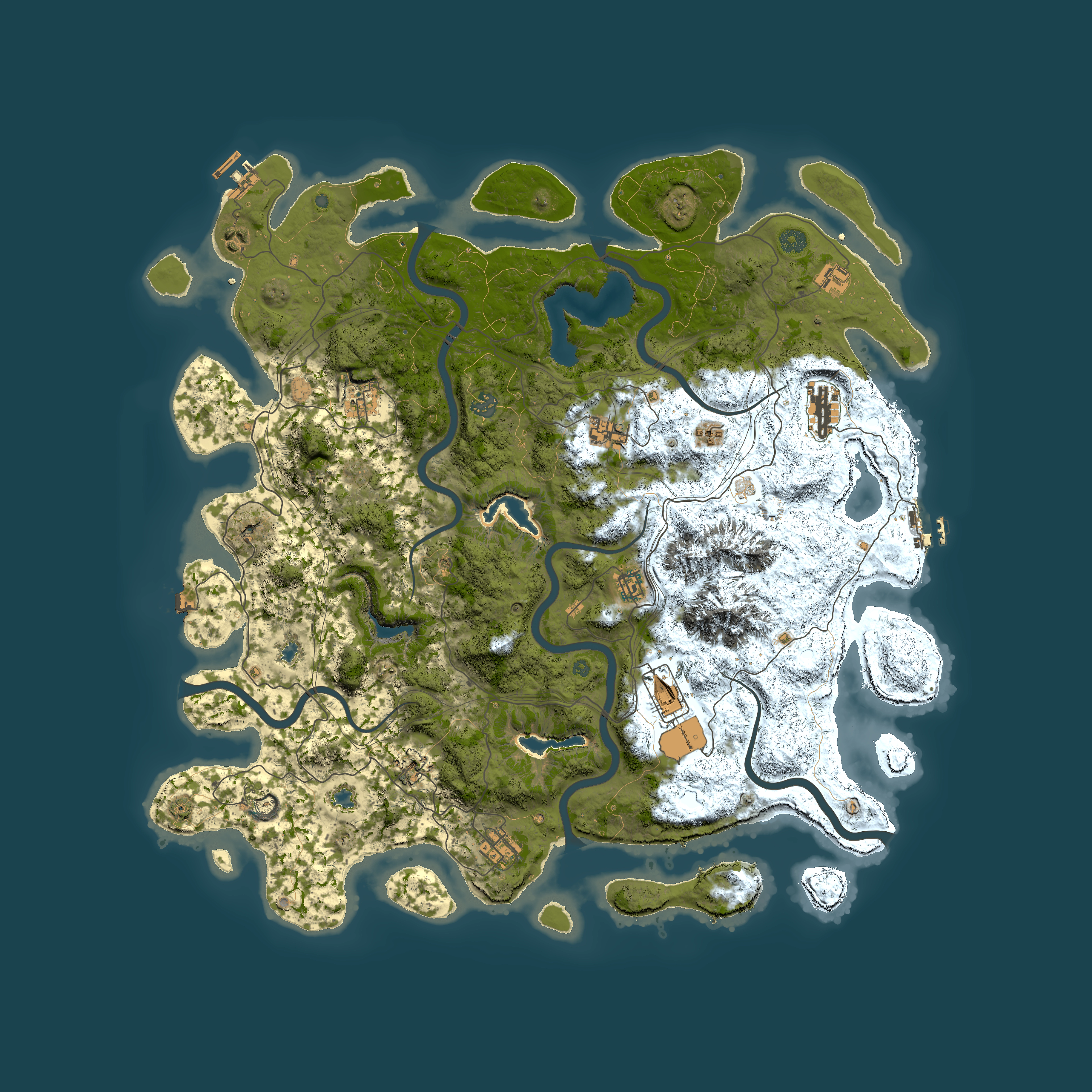 Full top-down render of Rust map seed 443159220, 5000x5000m