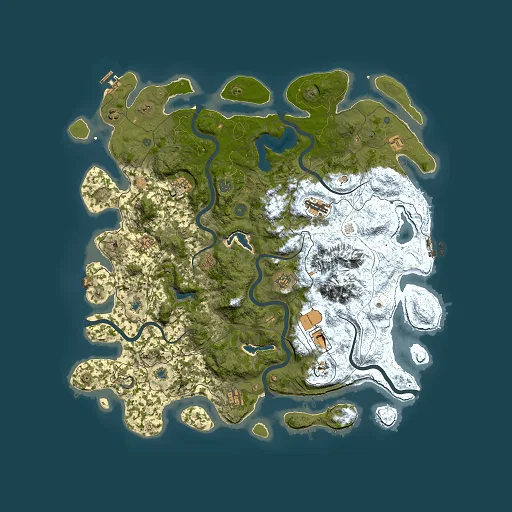 Rust map seed 443159220, 5000x5000m top-down preview