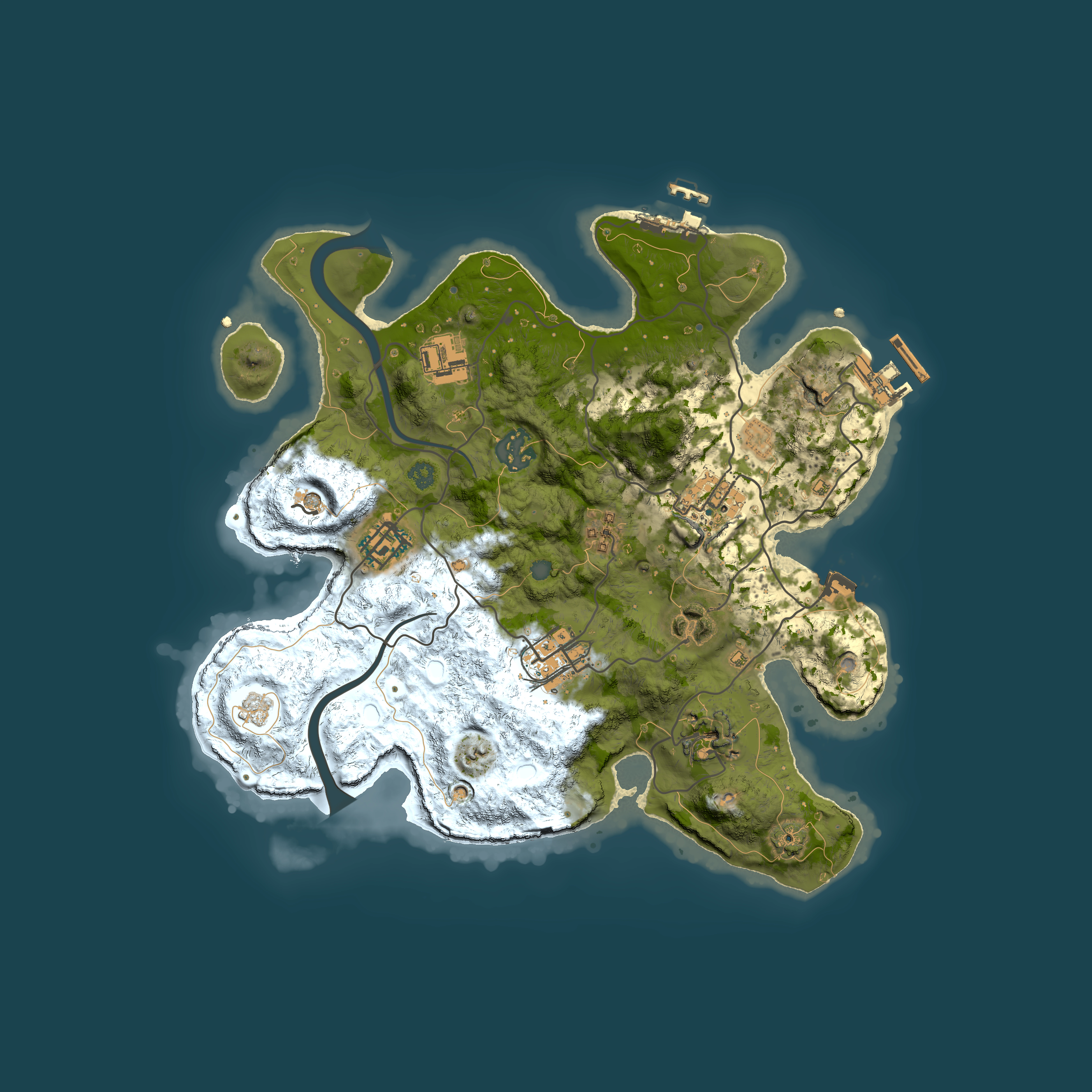 Full top-down render of Rust map seed 1371922978, 3000x3000m