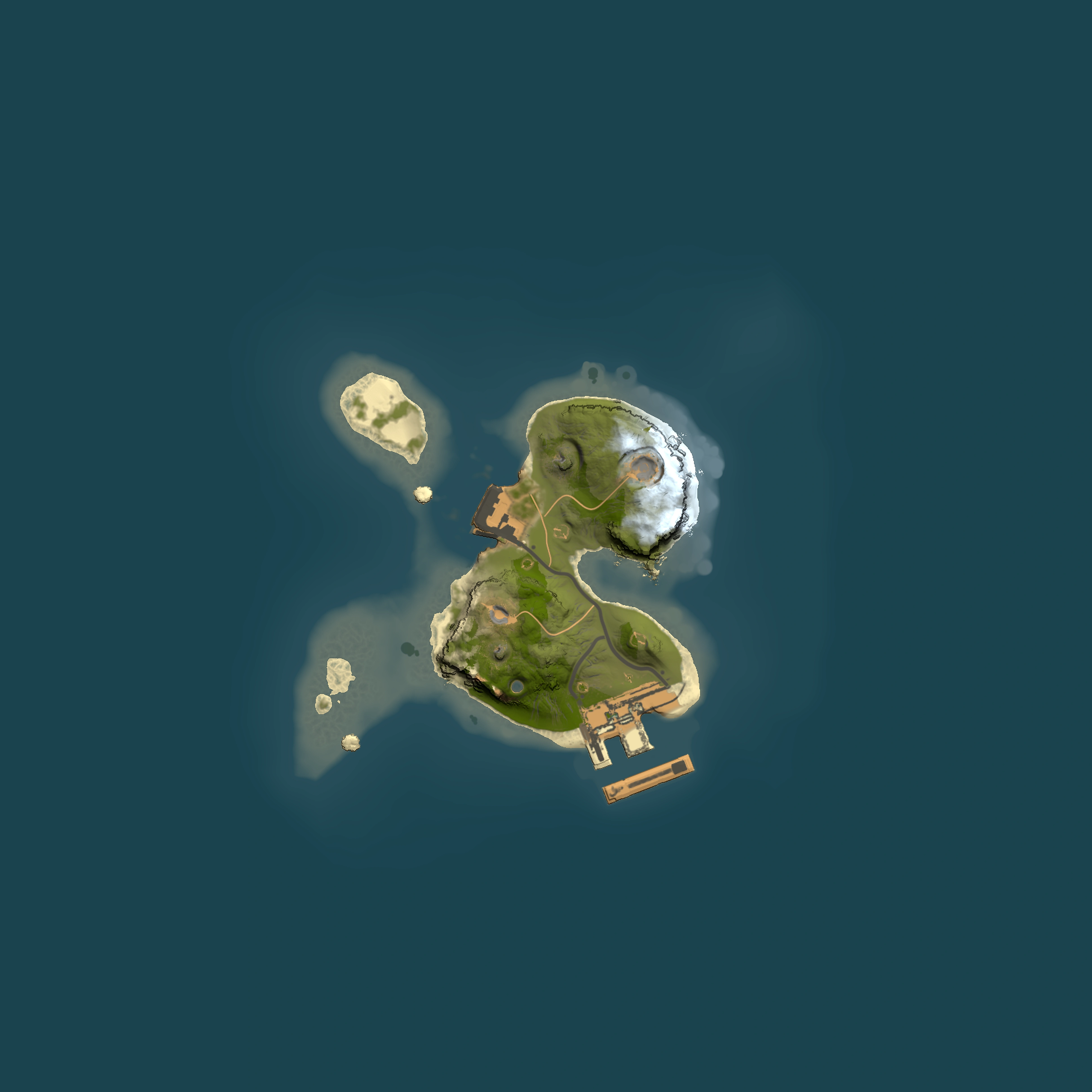 Full top-down render of Rust map seed 431318116, 1500x1500m