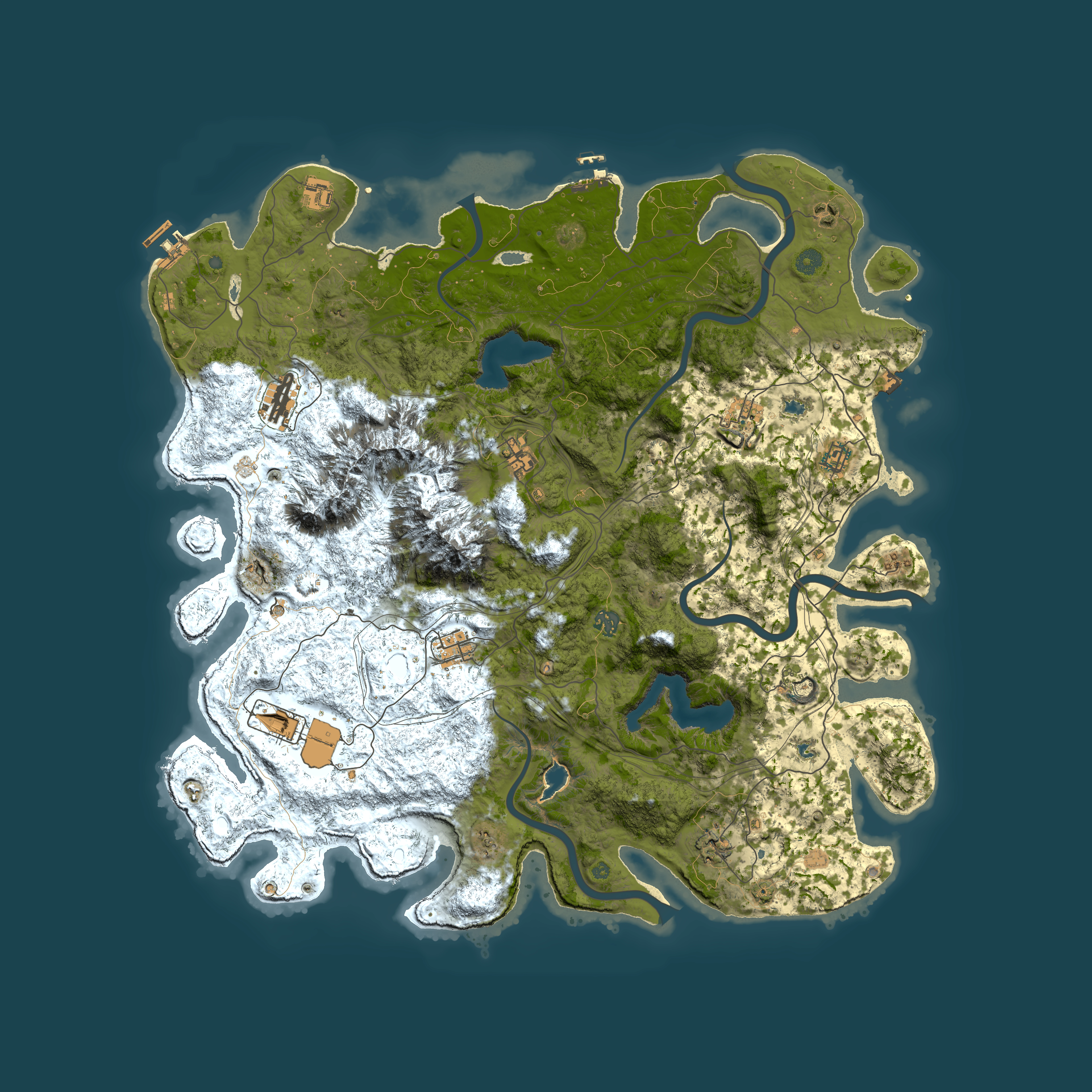 Full top-down render of Rust map seed 1511494100, 5000x5000m