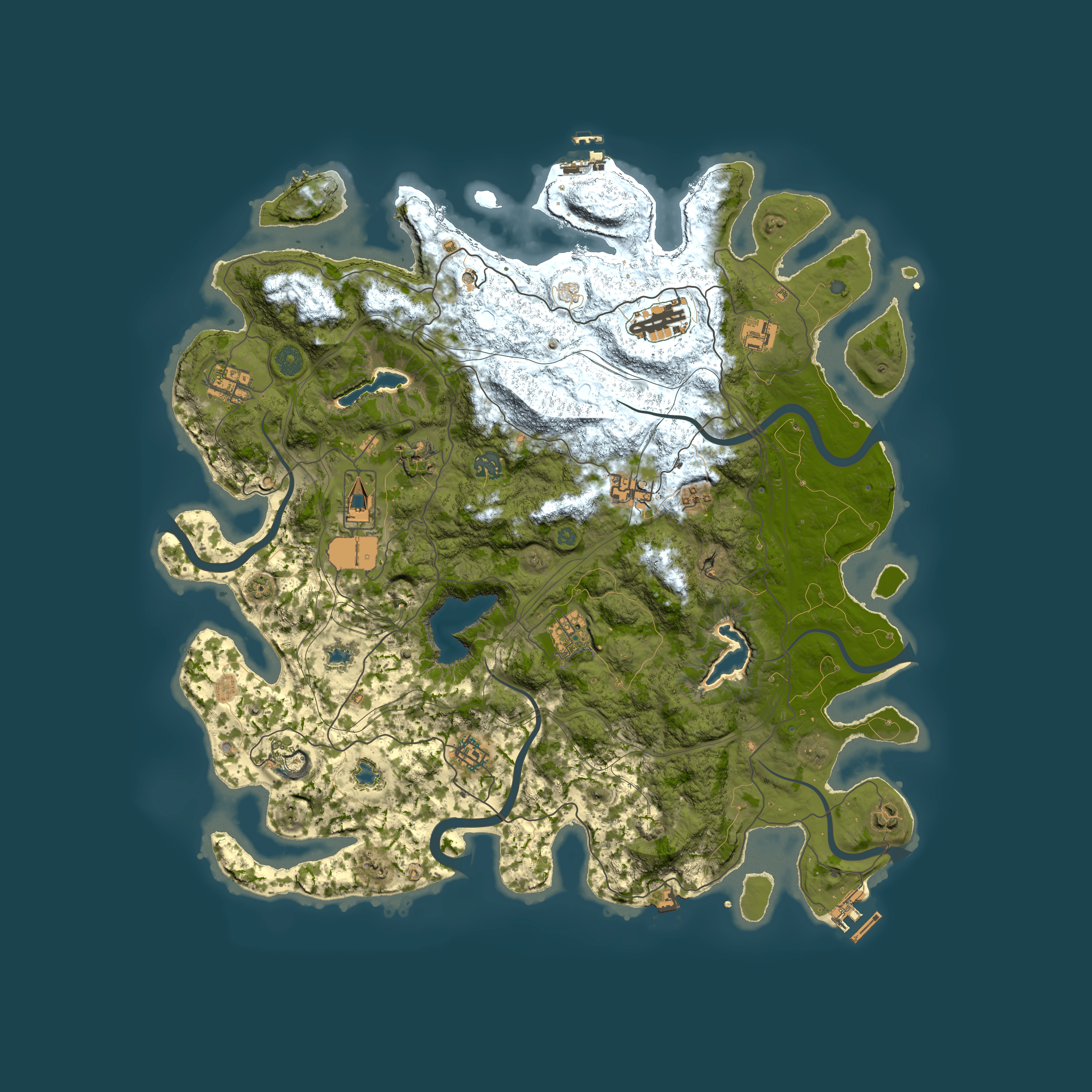 Full top-down render of Rust map seed 114856779, 4500x4500m