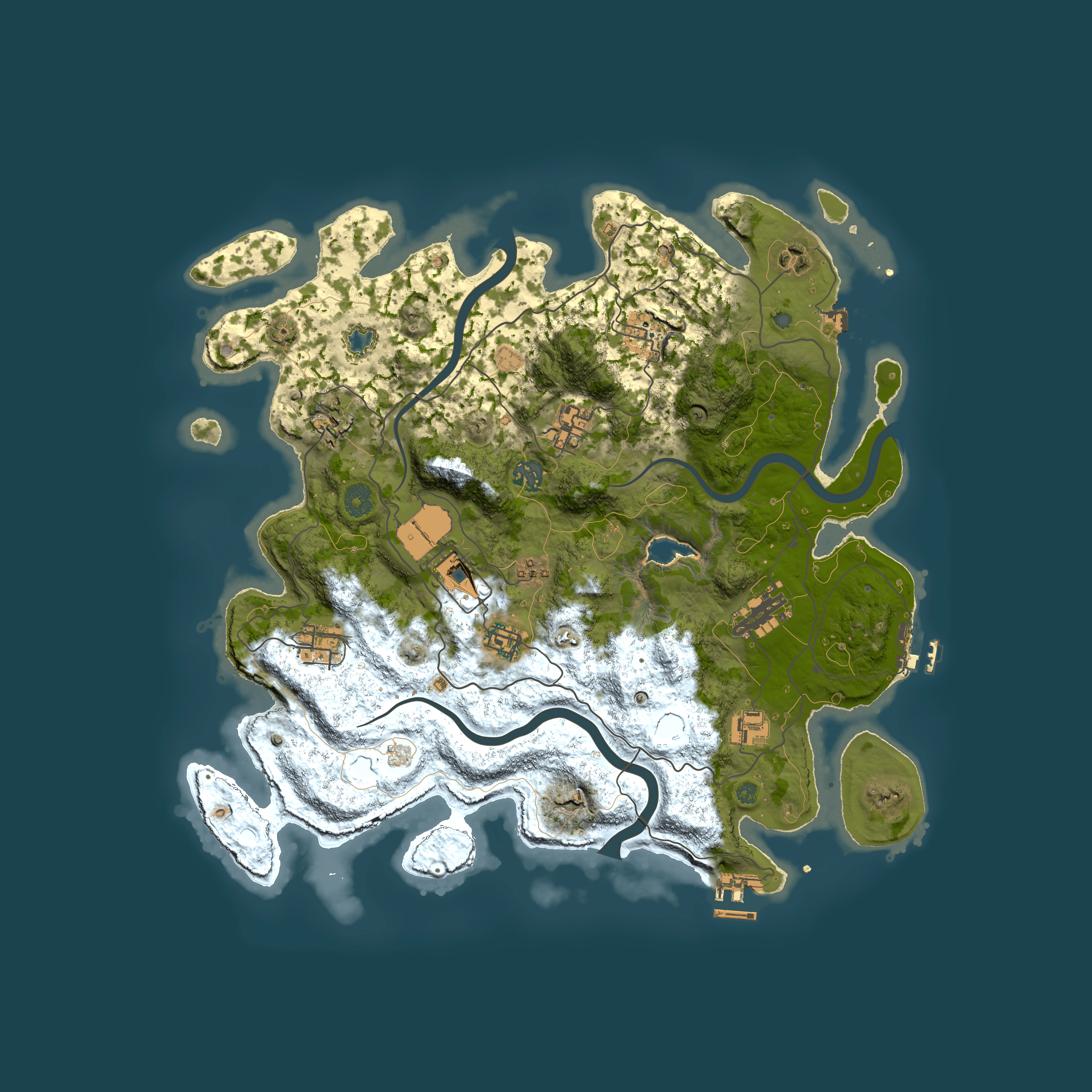 Full top-down render of Rust map seed 375319846, 4000x4000m