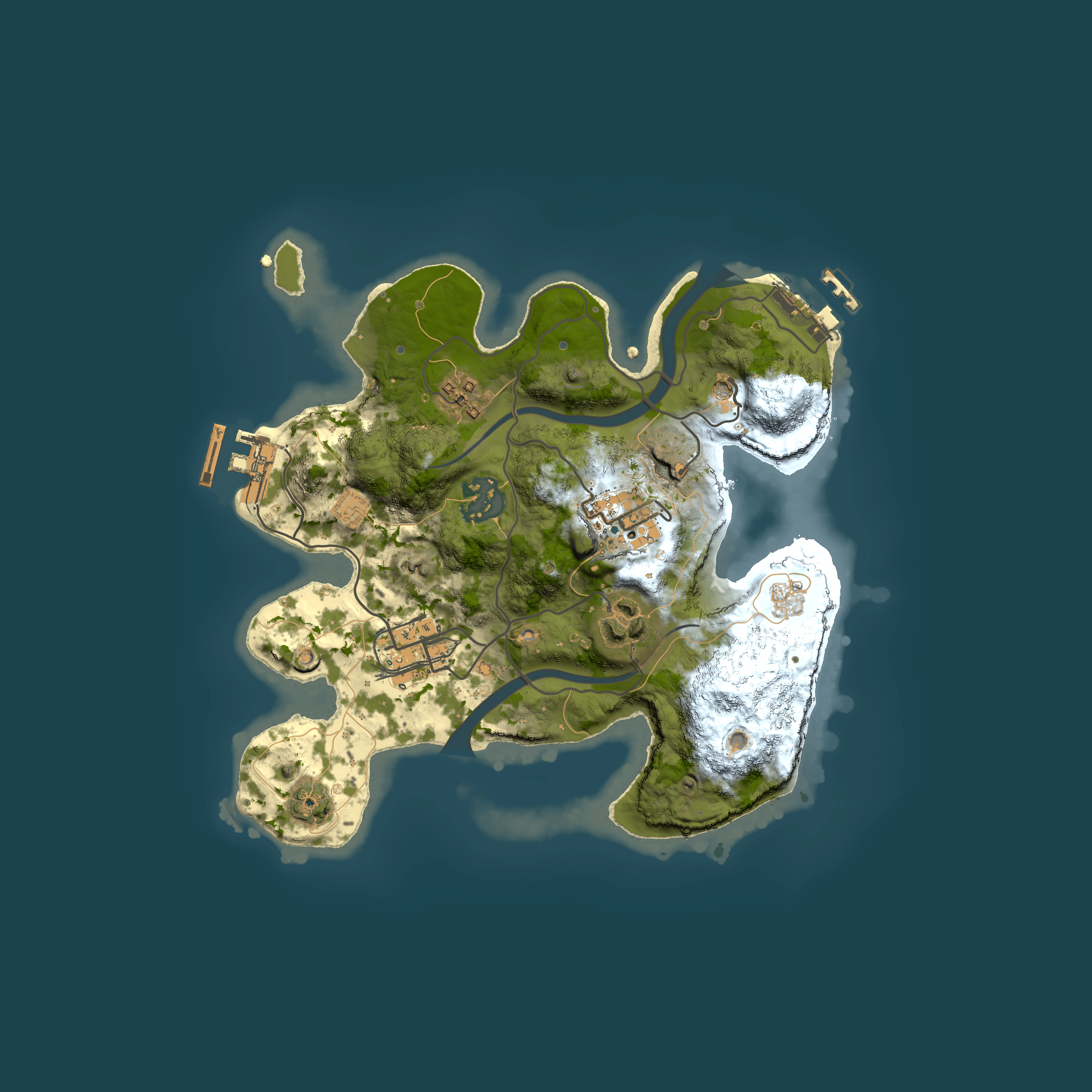 Full top-down render of Rust map seed 1891627205, 2500x2500m