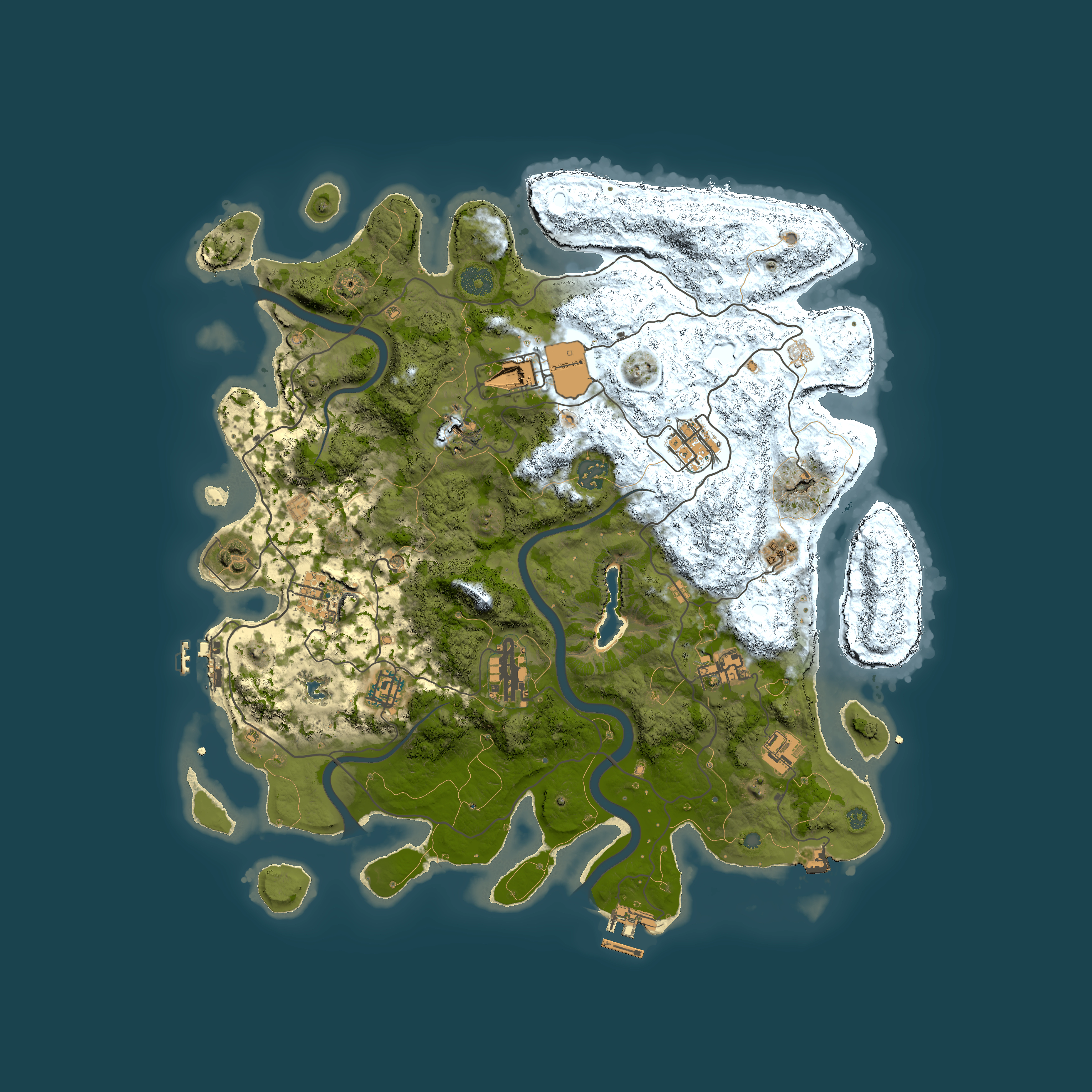 Full top-down render of Rust map seed 1533781065, 4000x4000m