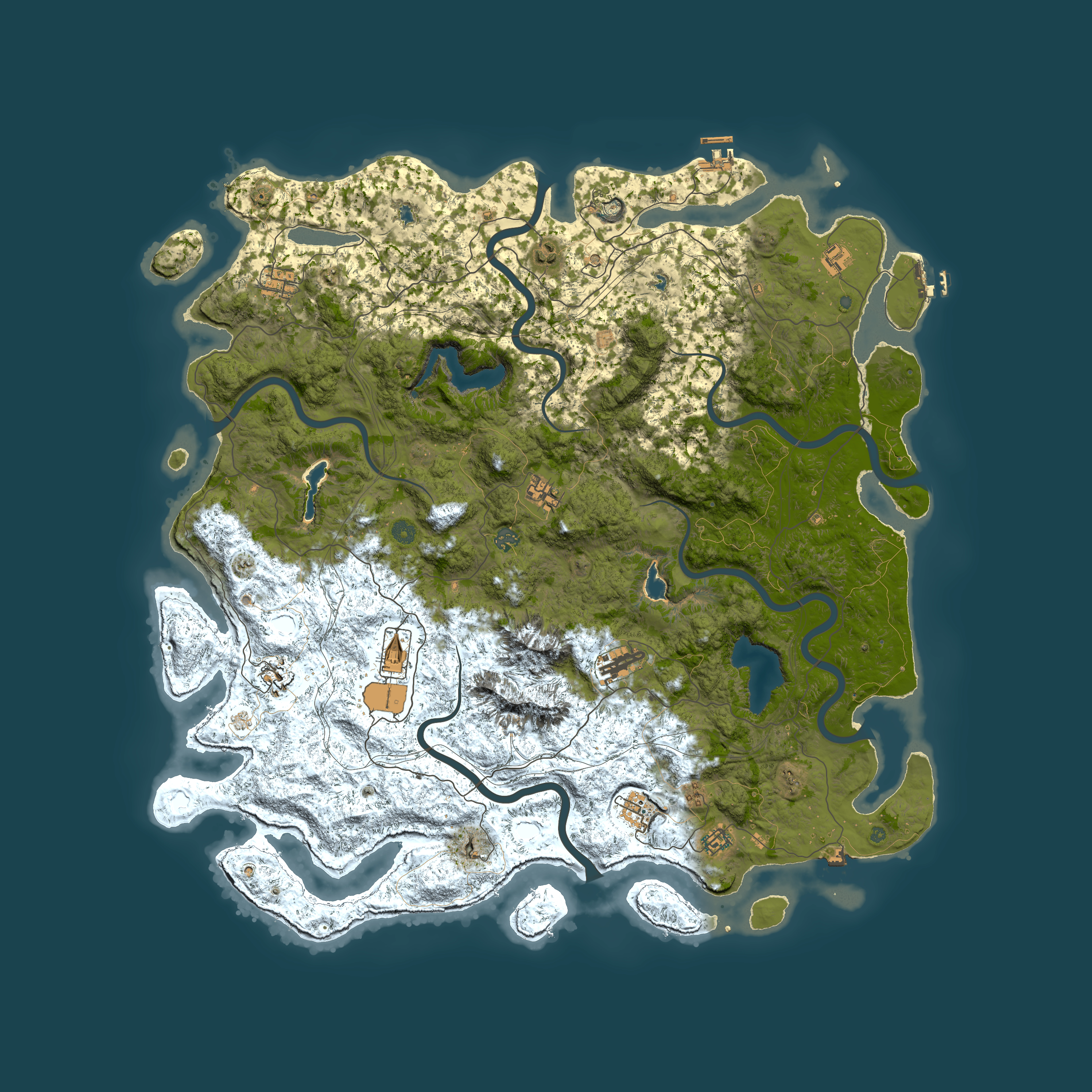 Full top-down render of Rust map seed 1208799440, 5500x5500m