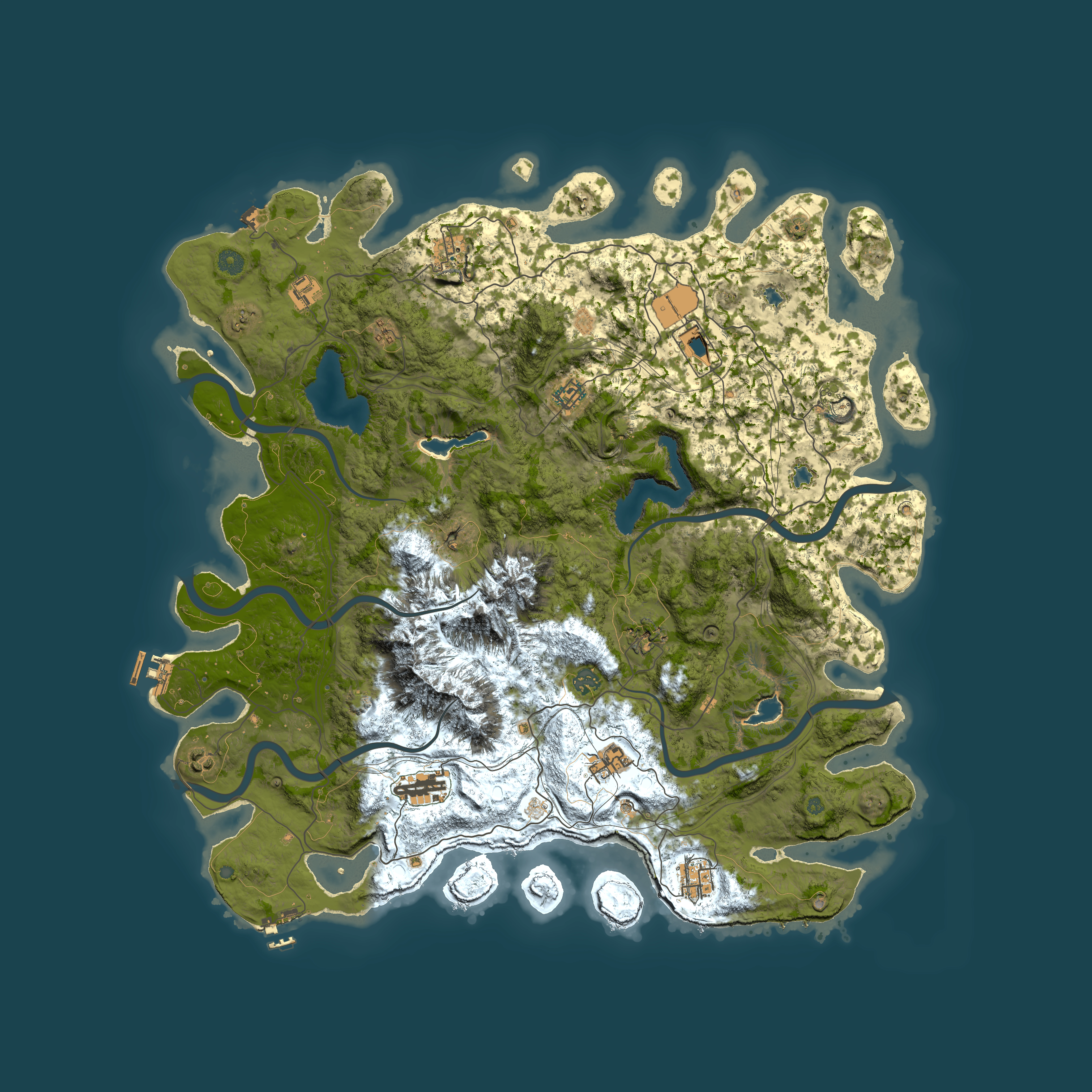 Full top-down render of Rust map seed 1297036704, 5000x5000m