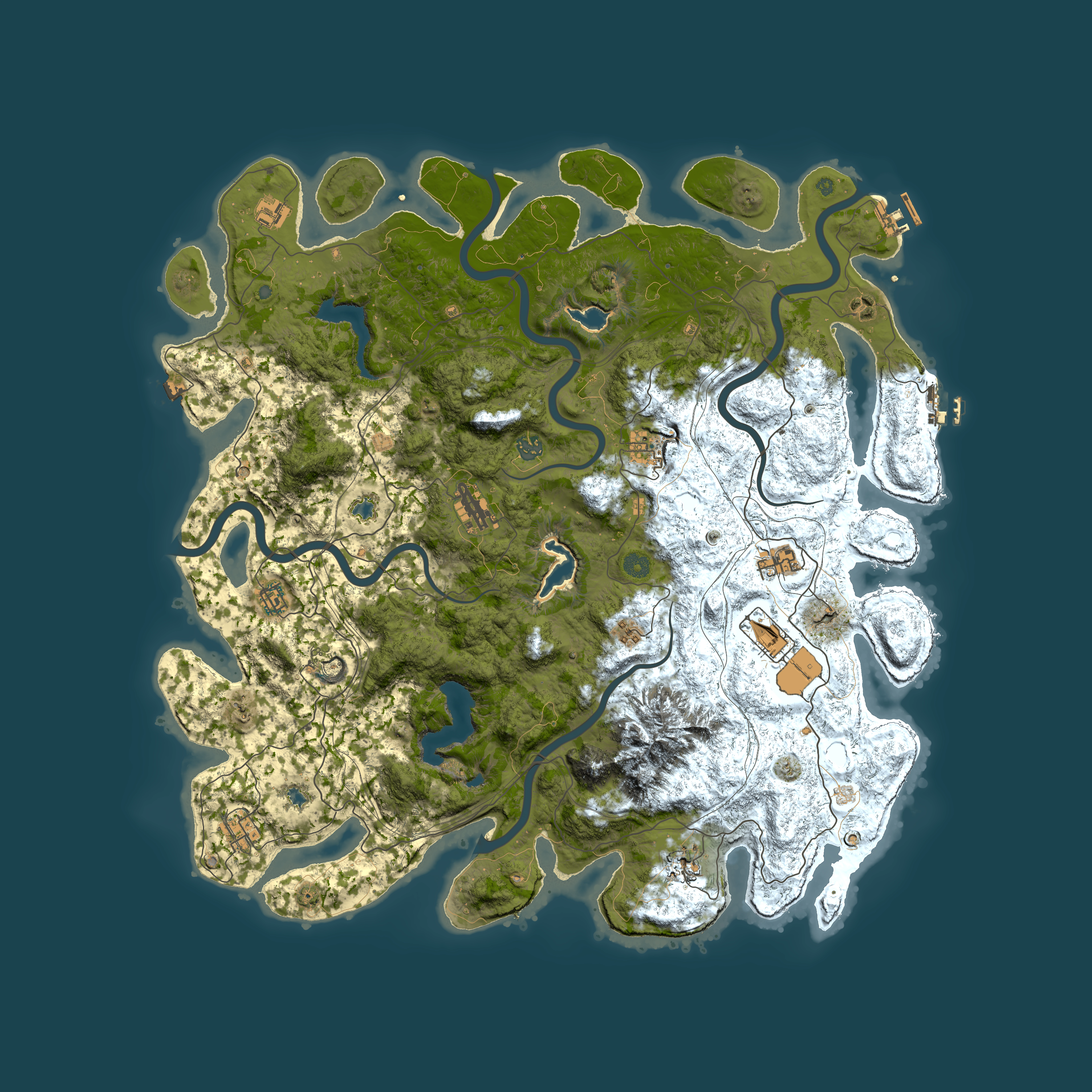 Full top-down render of Rust map seed 175114143, 5000x5000m