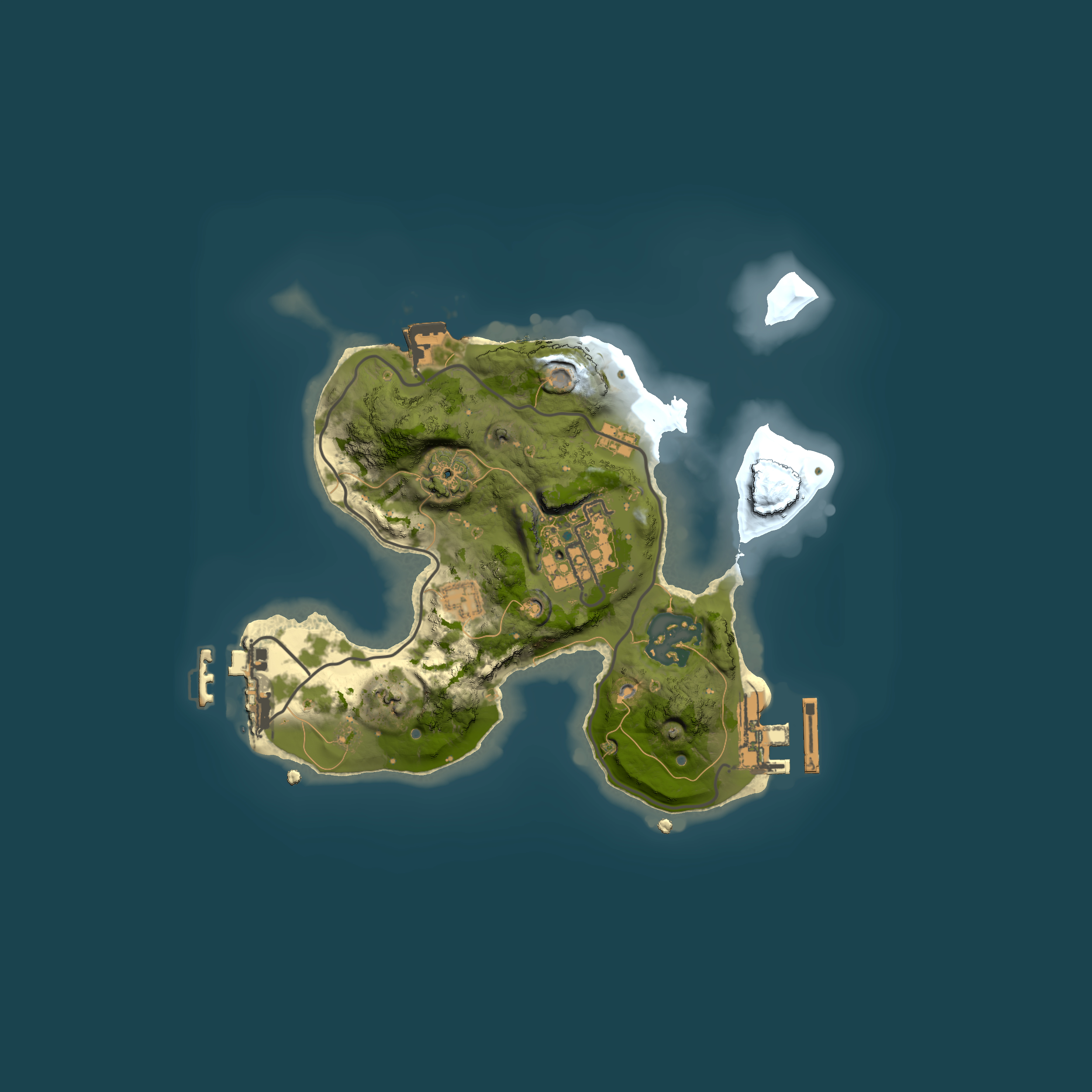 Full top-down render of Rust map seed 2014349414, 2000x2000m