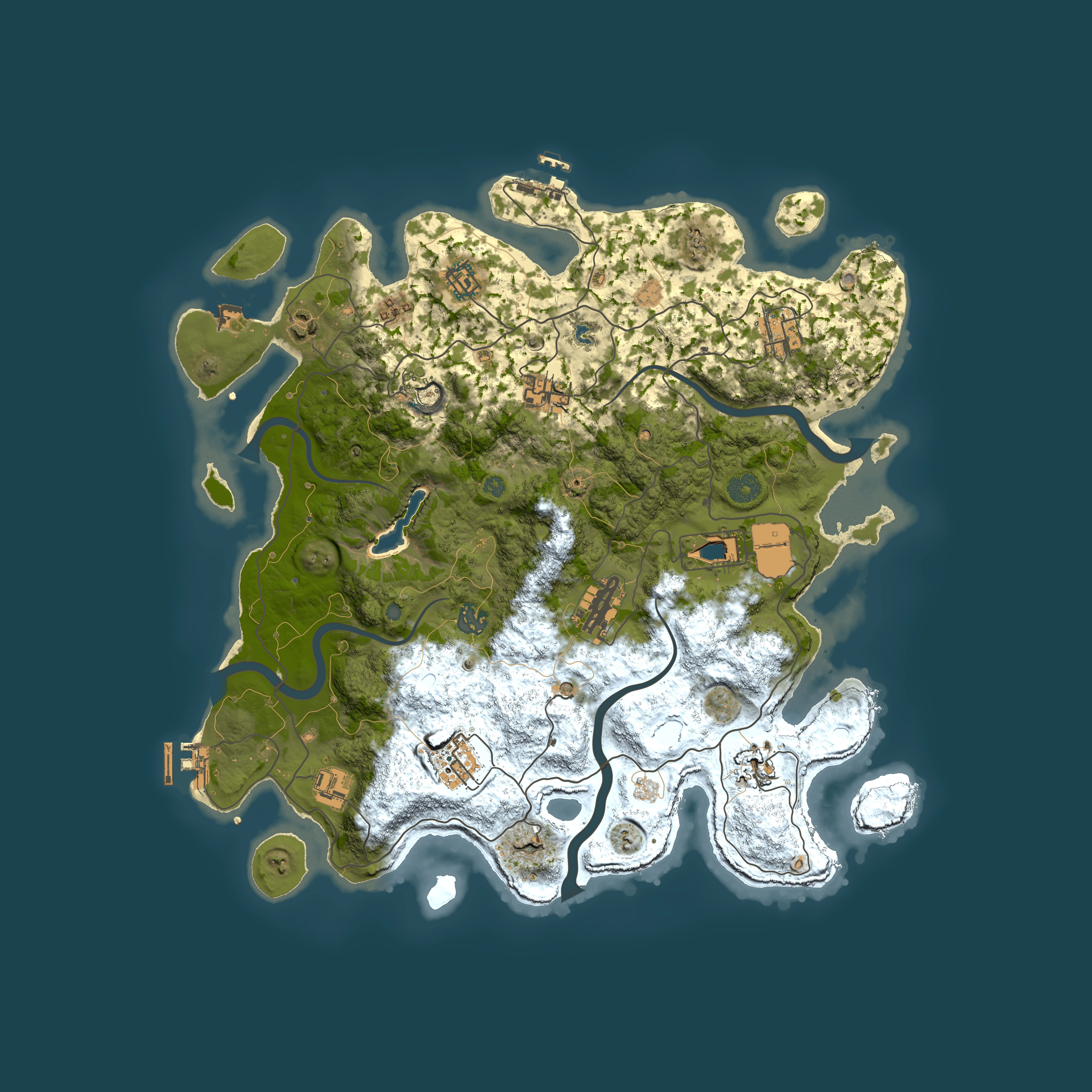 Full top-down render of Rust map seed 1823876256, 4000x4000m