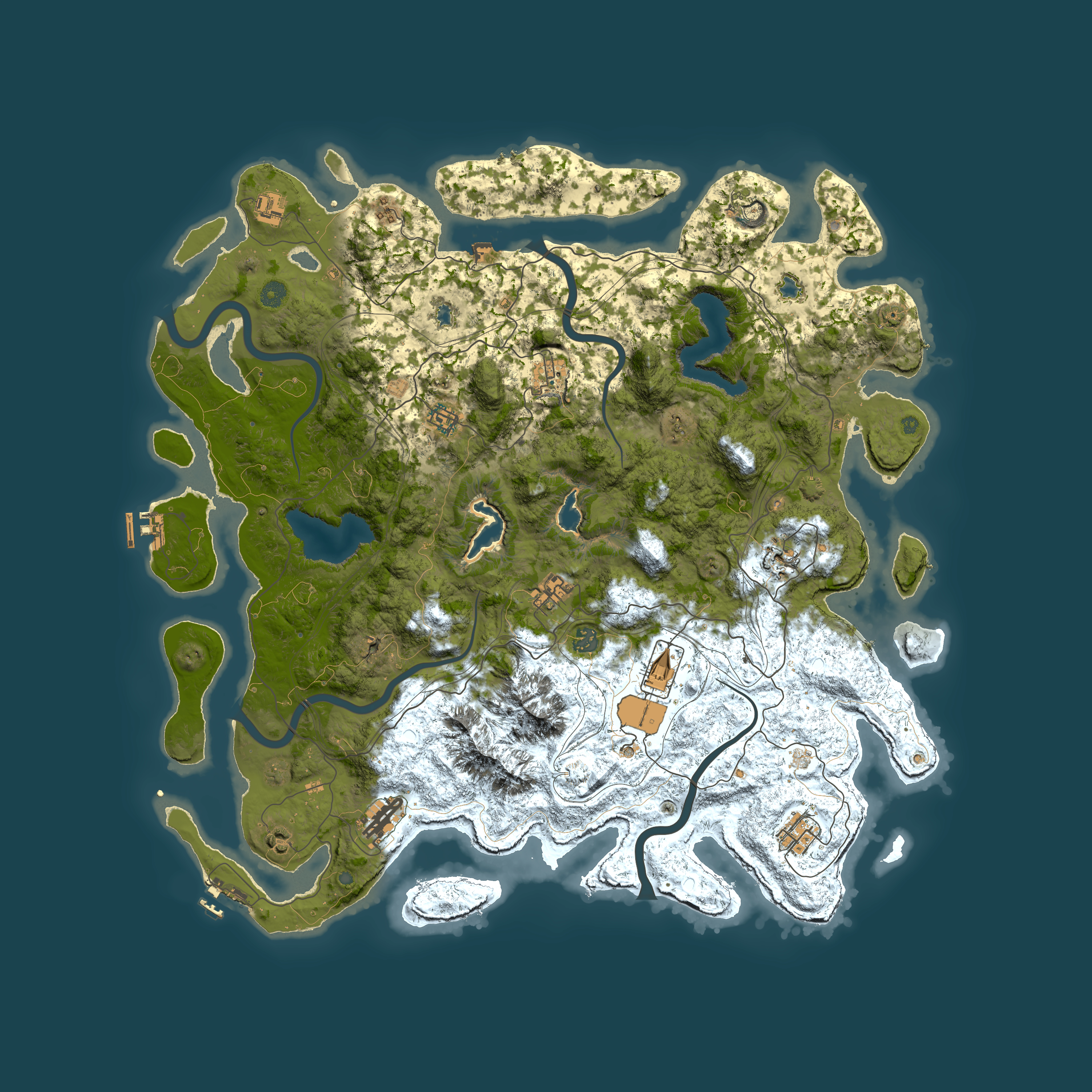 Full top-down render of Rust map seed 1584554901, 5000x5000m