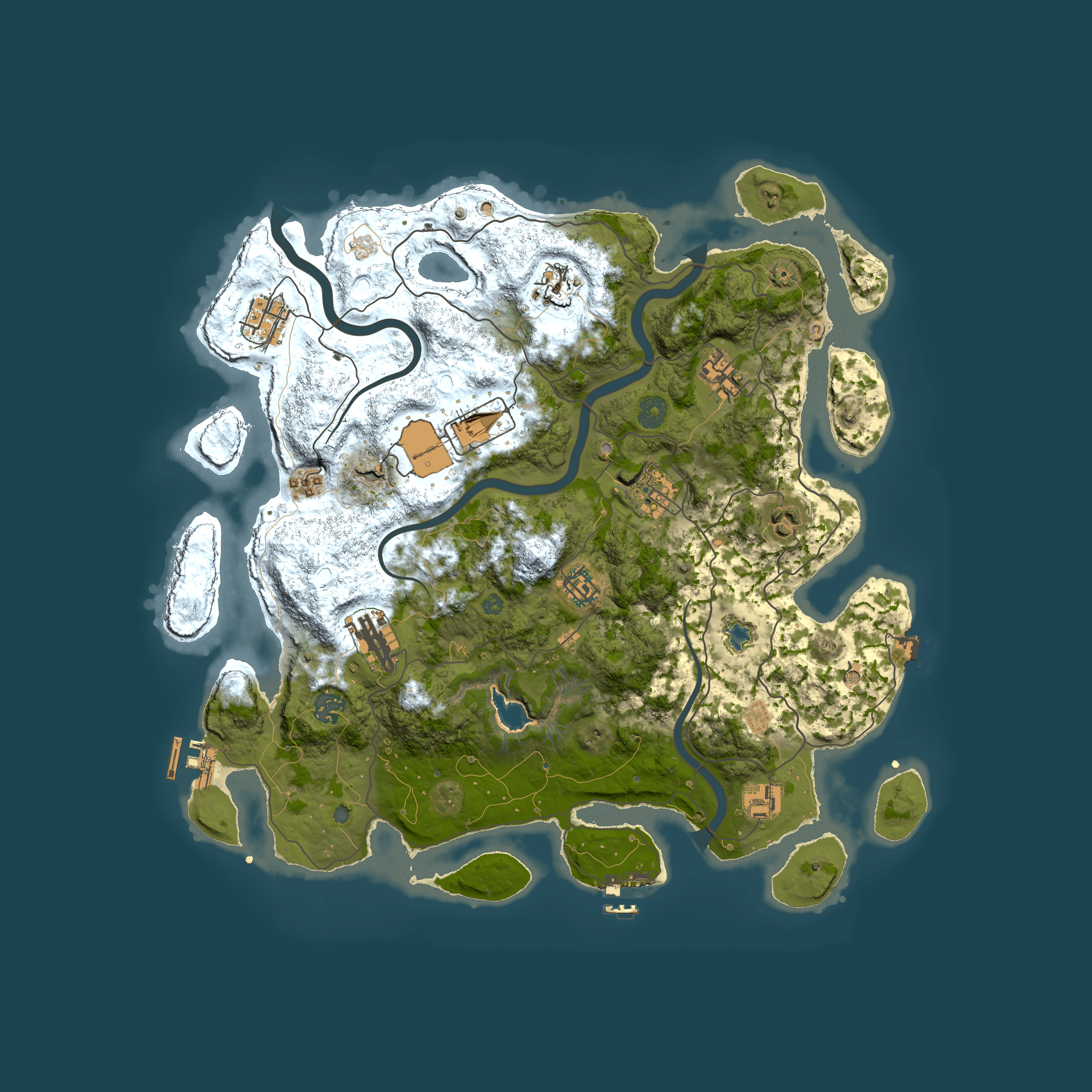 Full top-down render of Rust map seed 505873615, 4000x4000m