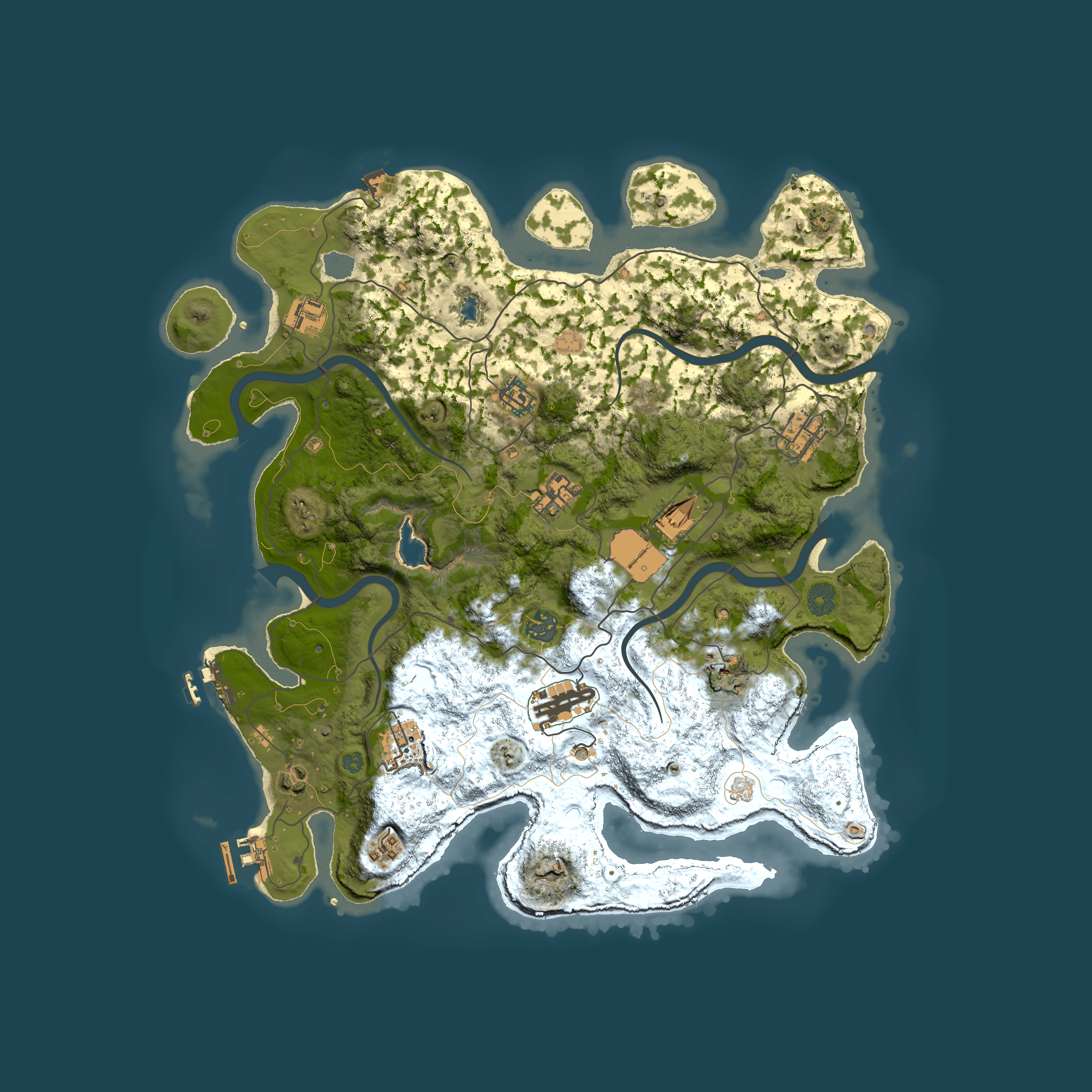 Full top-down render of Rust map seed 261224039, 4000x4000m