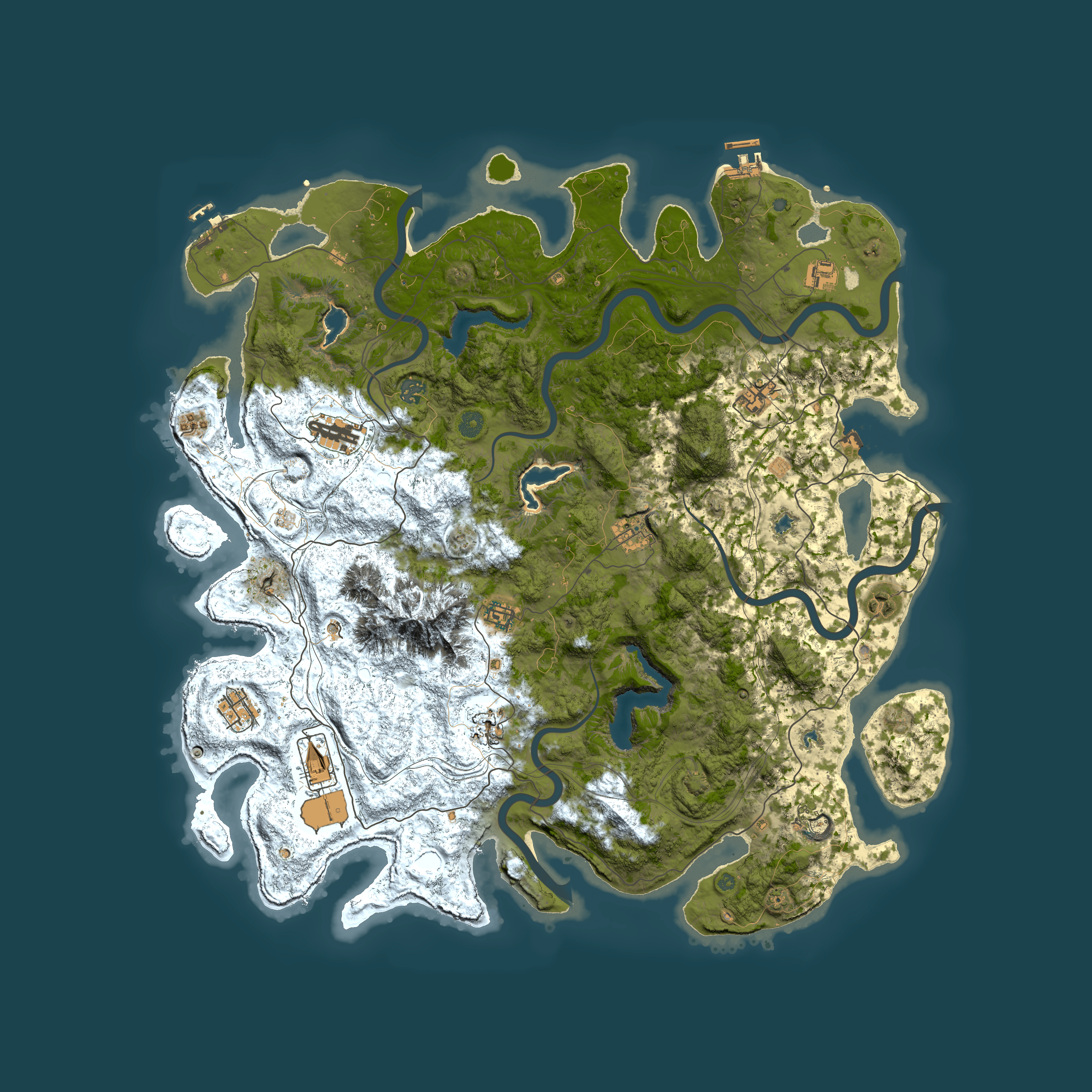 Full top-down render of Rust map seed 1560520651, 5000x5000m