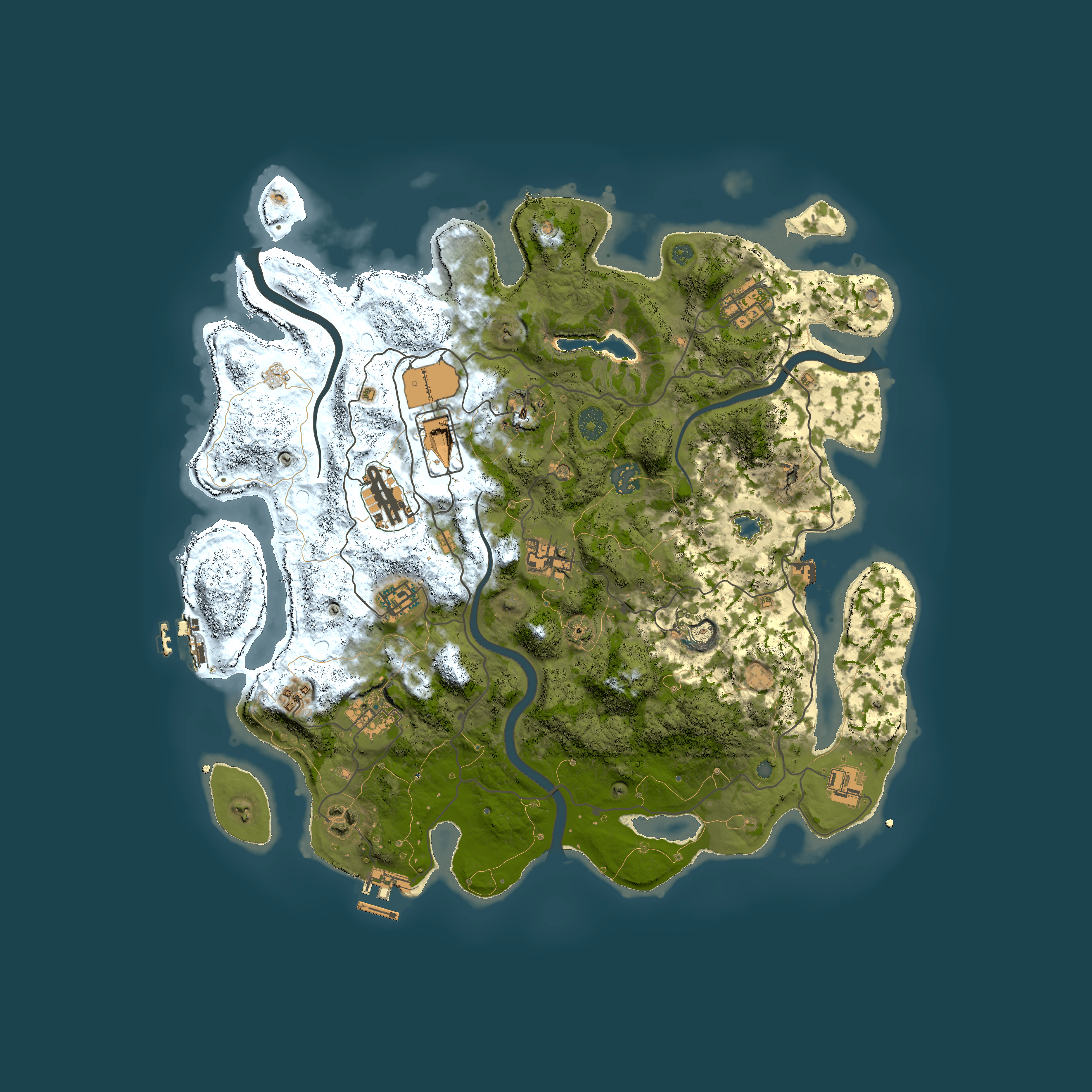 Full top-down render of Rust map seed 1278879599, 4000x4000m
