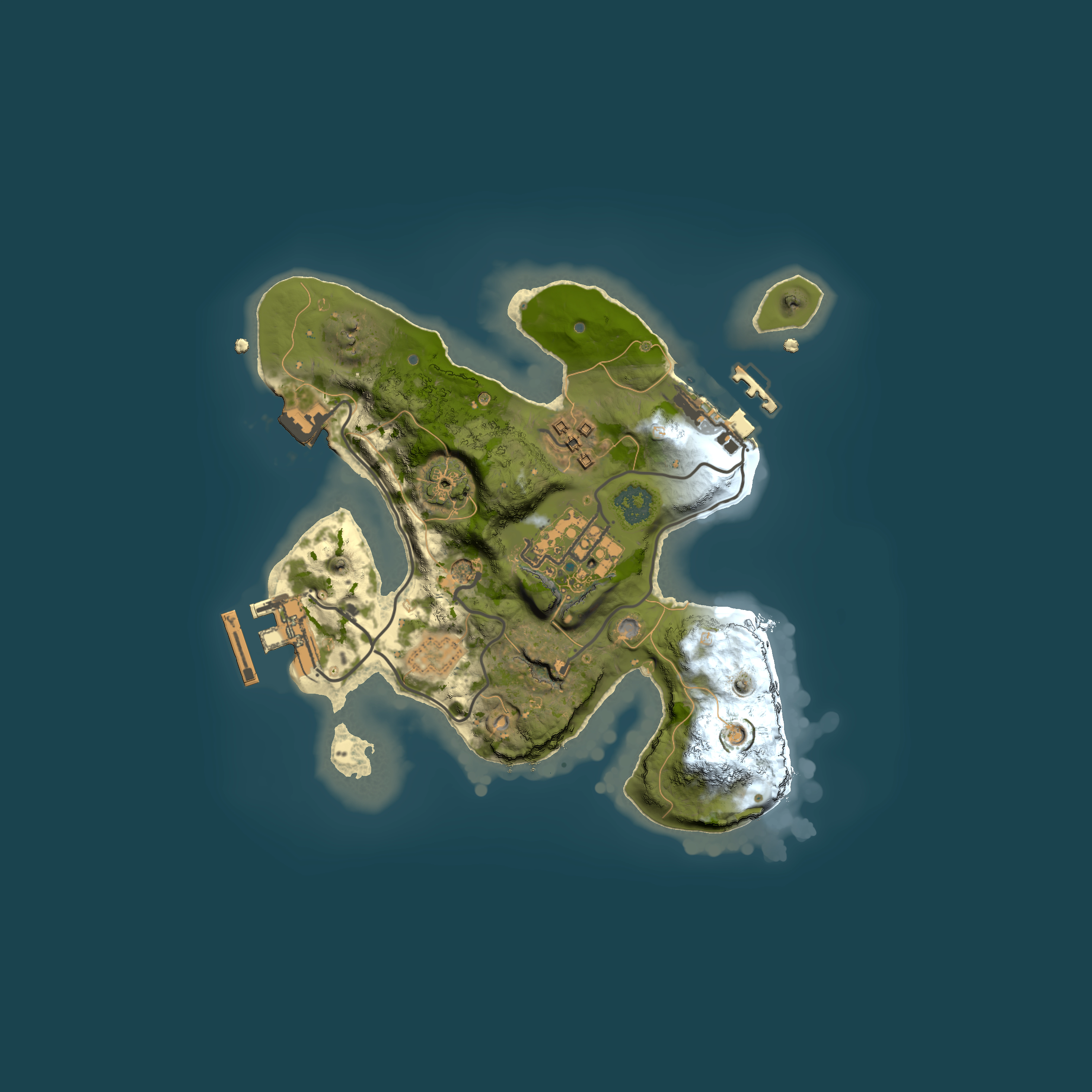 Full top-down render of Rust map seed 1671605071, 2000x2000m