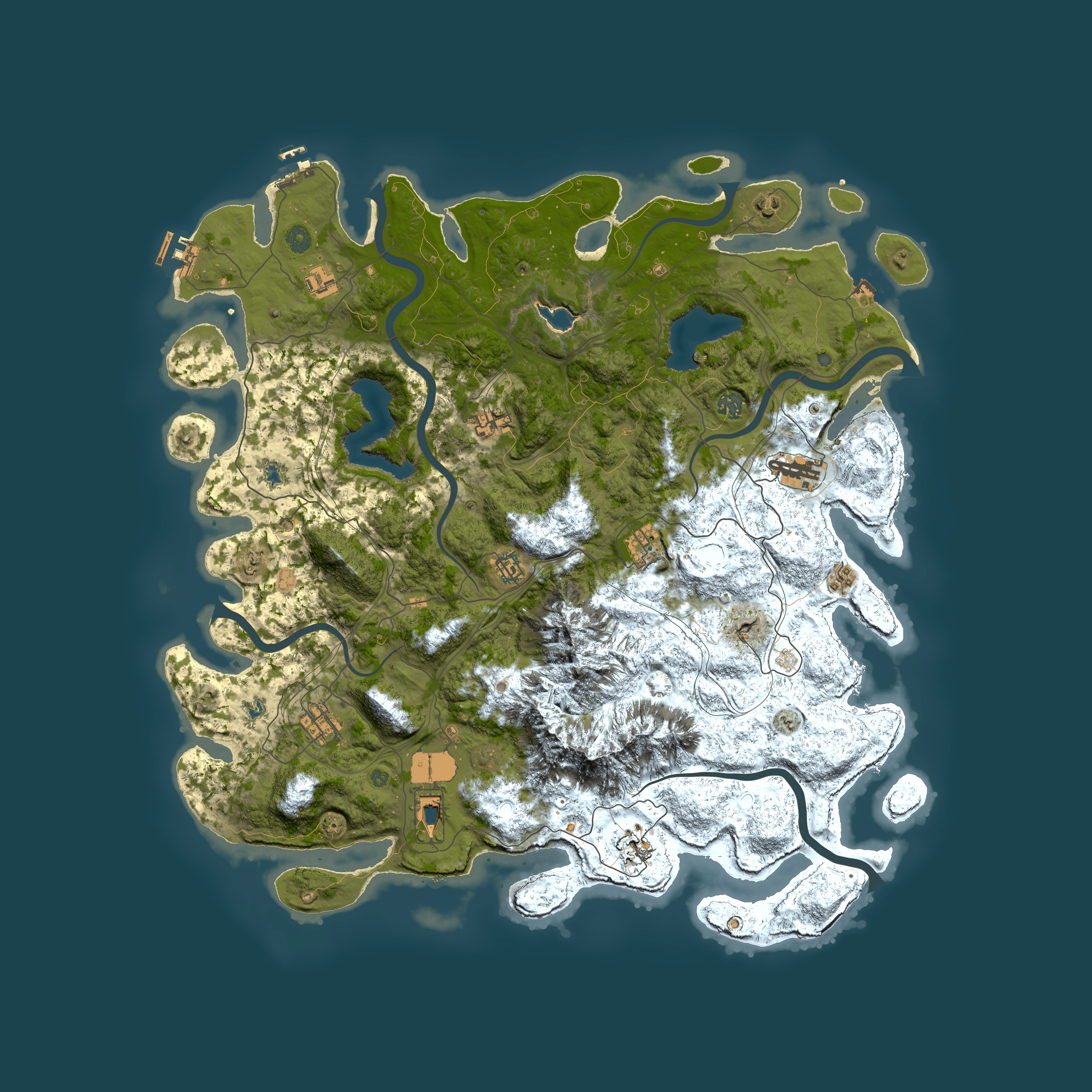 Full top-down render of Rust map seed 2055872184, 5000x5000m