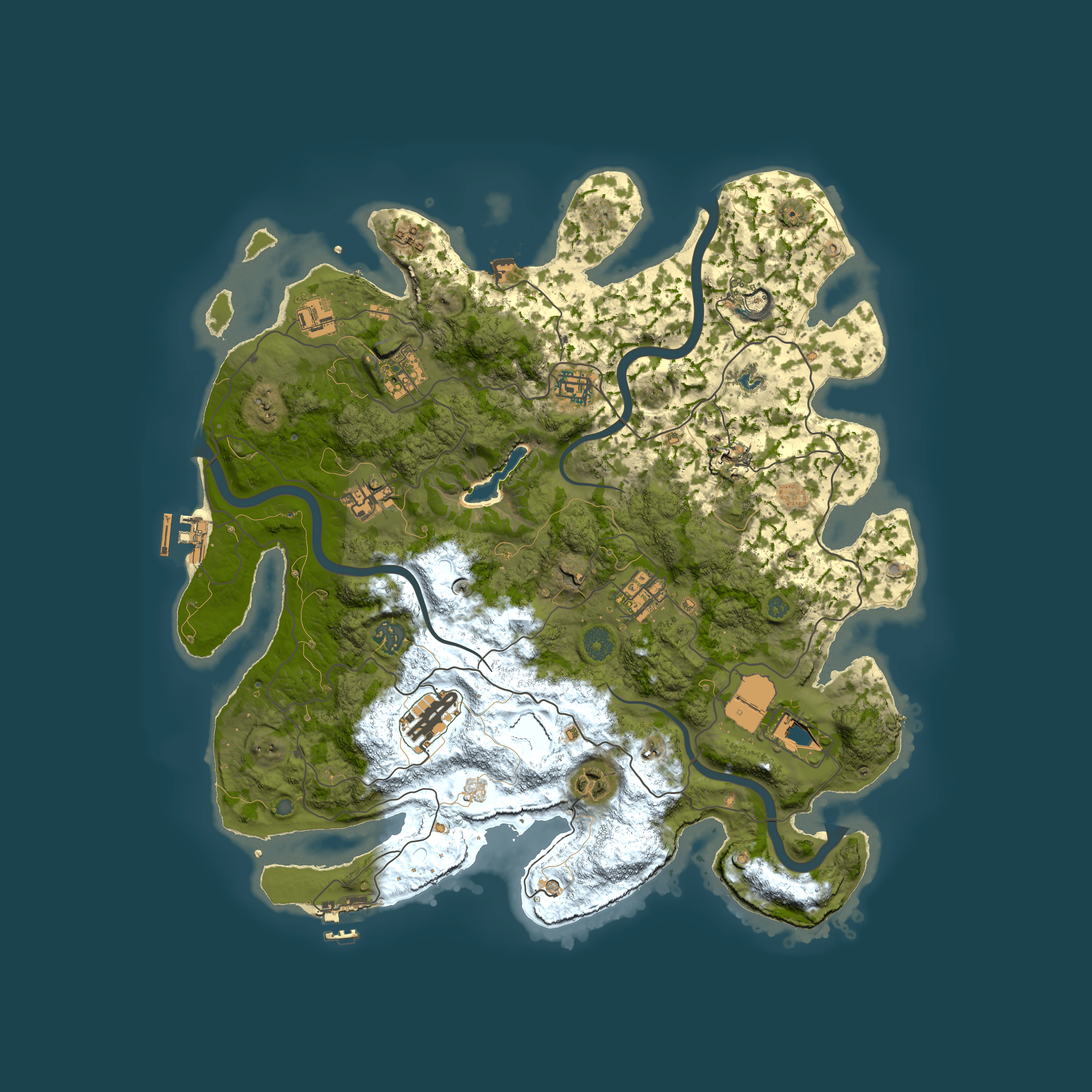 Full top-down render of Rust map seed 1596962673, 4000x4000m