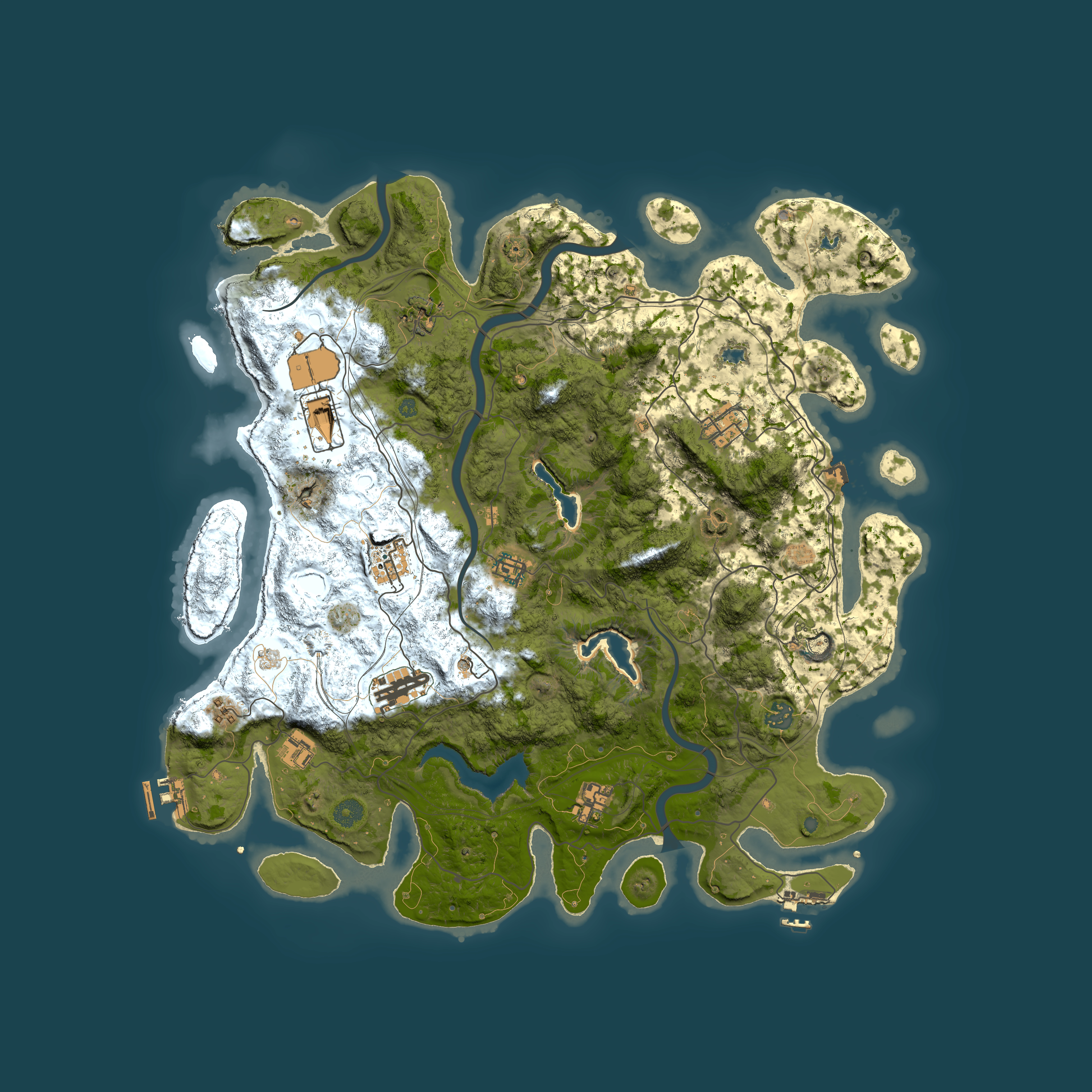 Full top-down render of Rust map seed 304820636, 4500x4500m