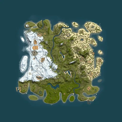 Rust map seed 304820636, 4500x4500m top-down preview