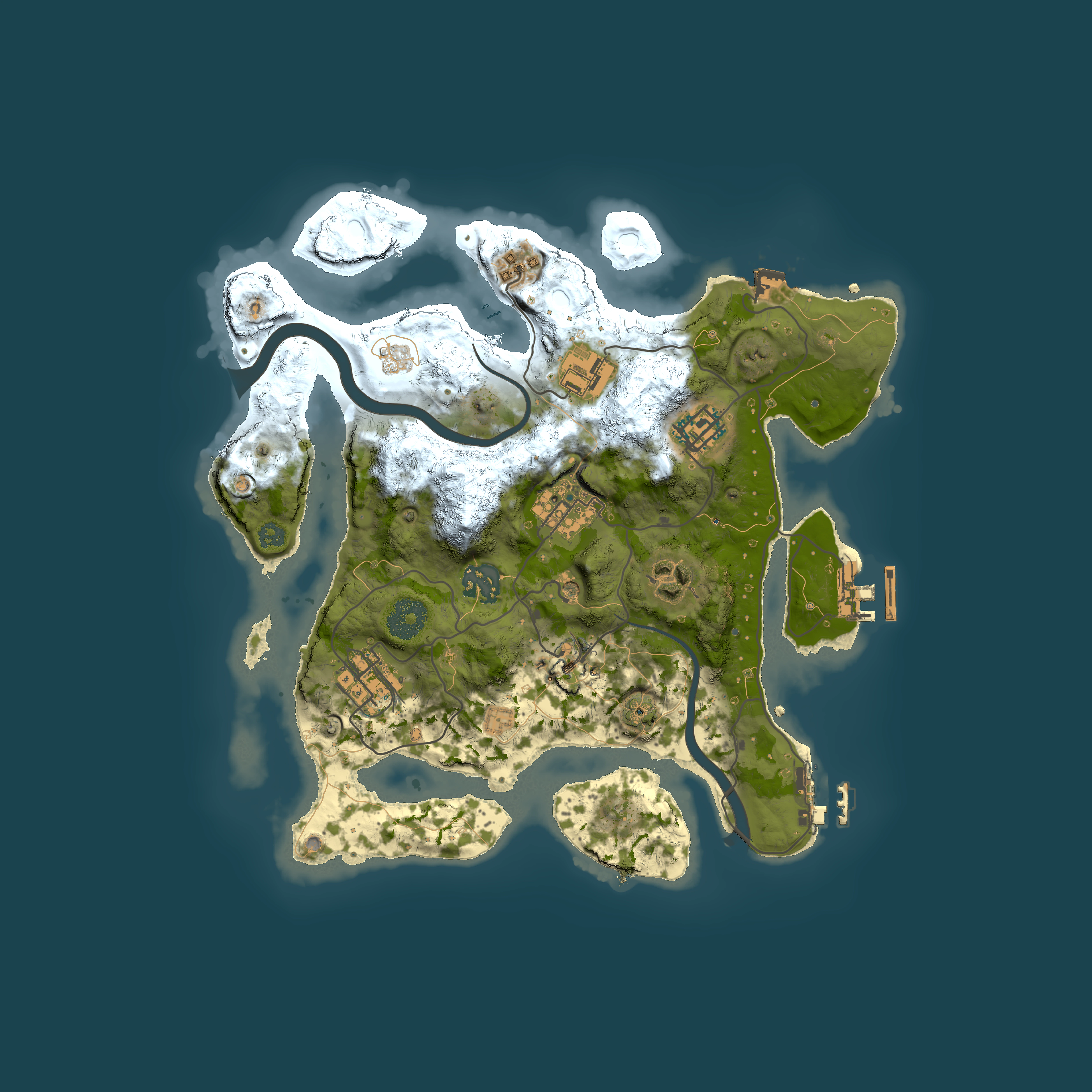 Full top-down render of Rust map seed 786804594, 3000x3000m