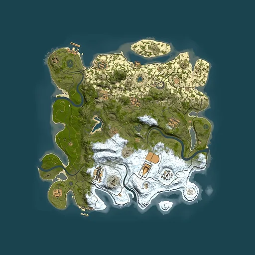 Rust map seed 436024342, 4000x4000m top-down preview