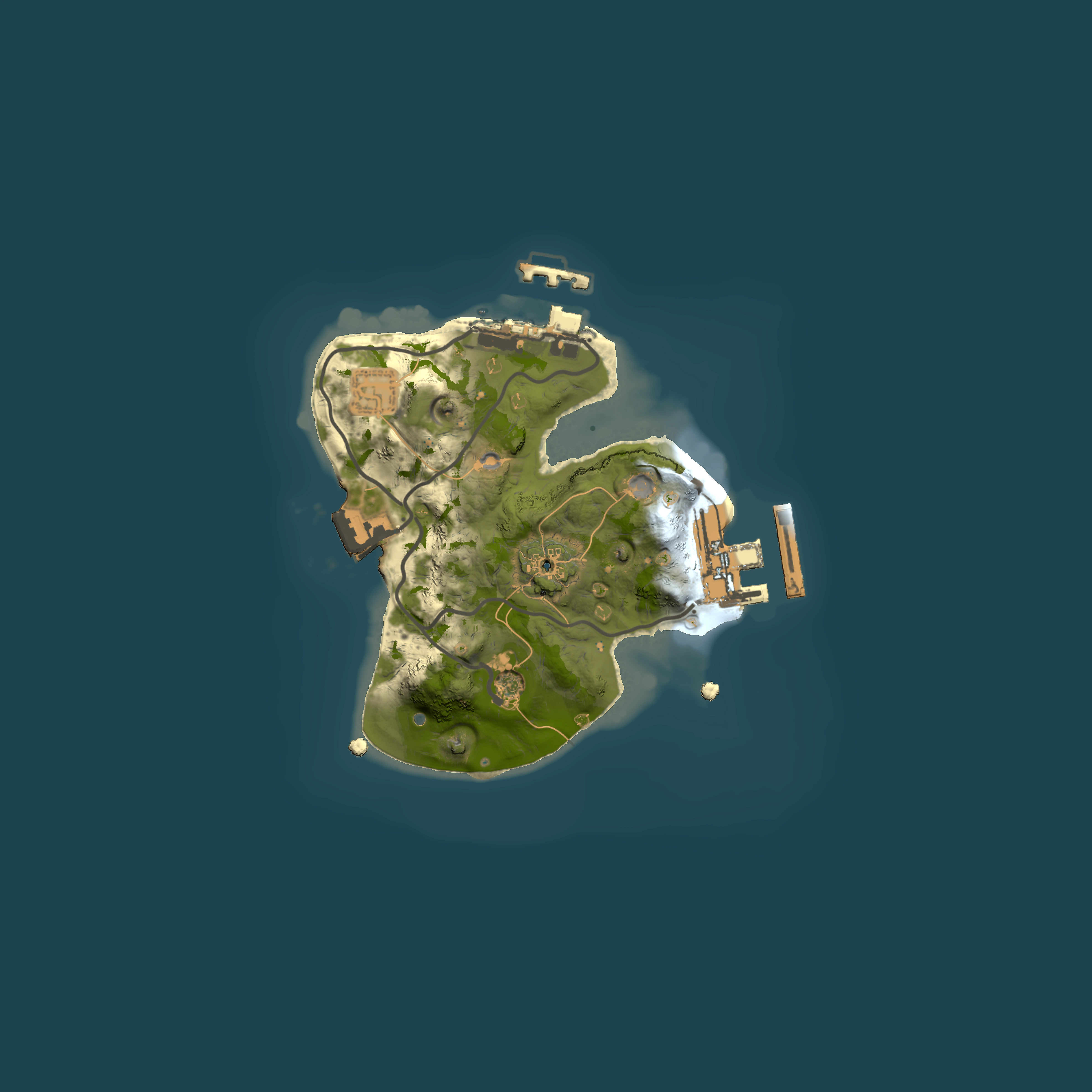 Full top-down render of Rust map seed 1598885318, 1500x1500m