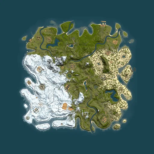 Rust map seed 2118835384, 5000x5000m top-down preview