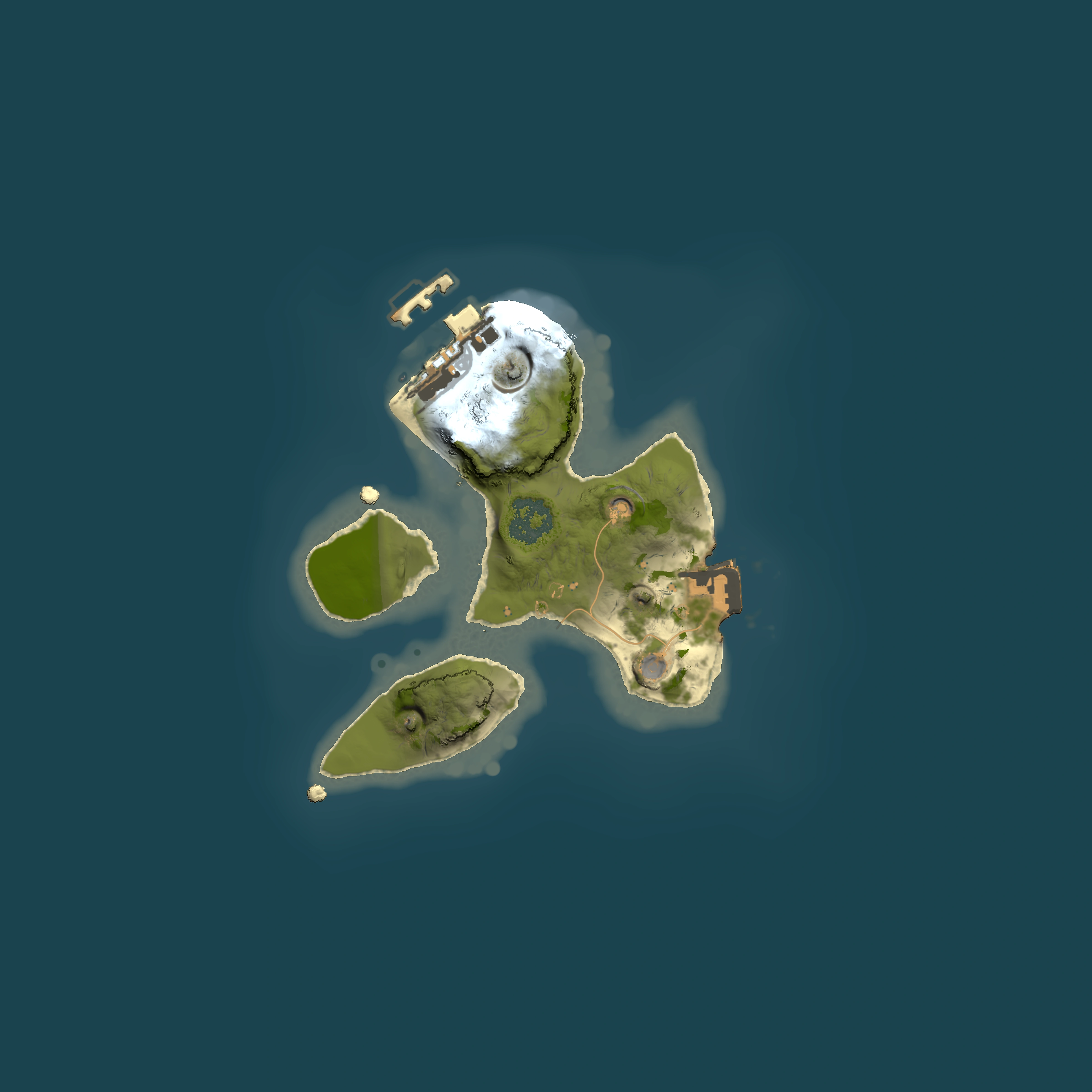 Full top-down render of Rust map seed 1239454740, 1500x1500m