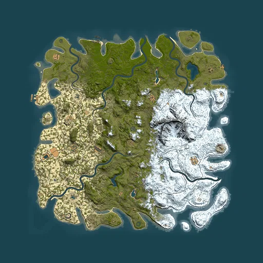 Rust map seed 91233909, 6000x6000m top-down preview