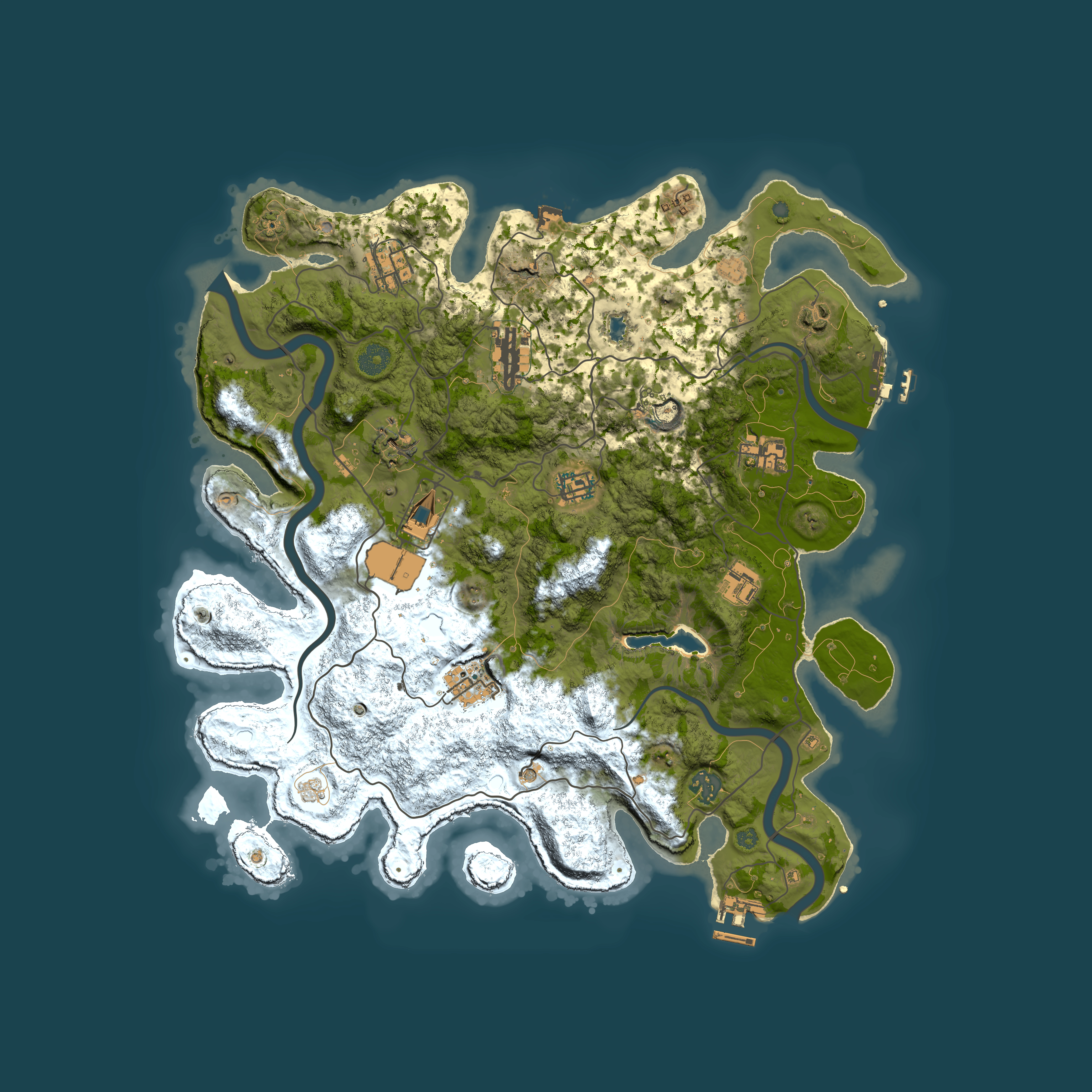 Full top-down render of Rust map seed 1738603211, 4000x4000m