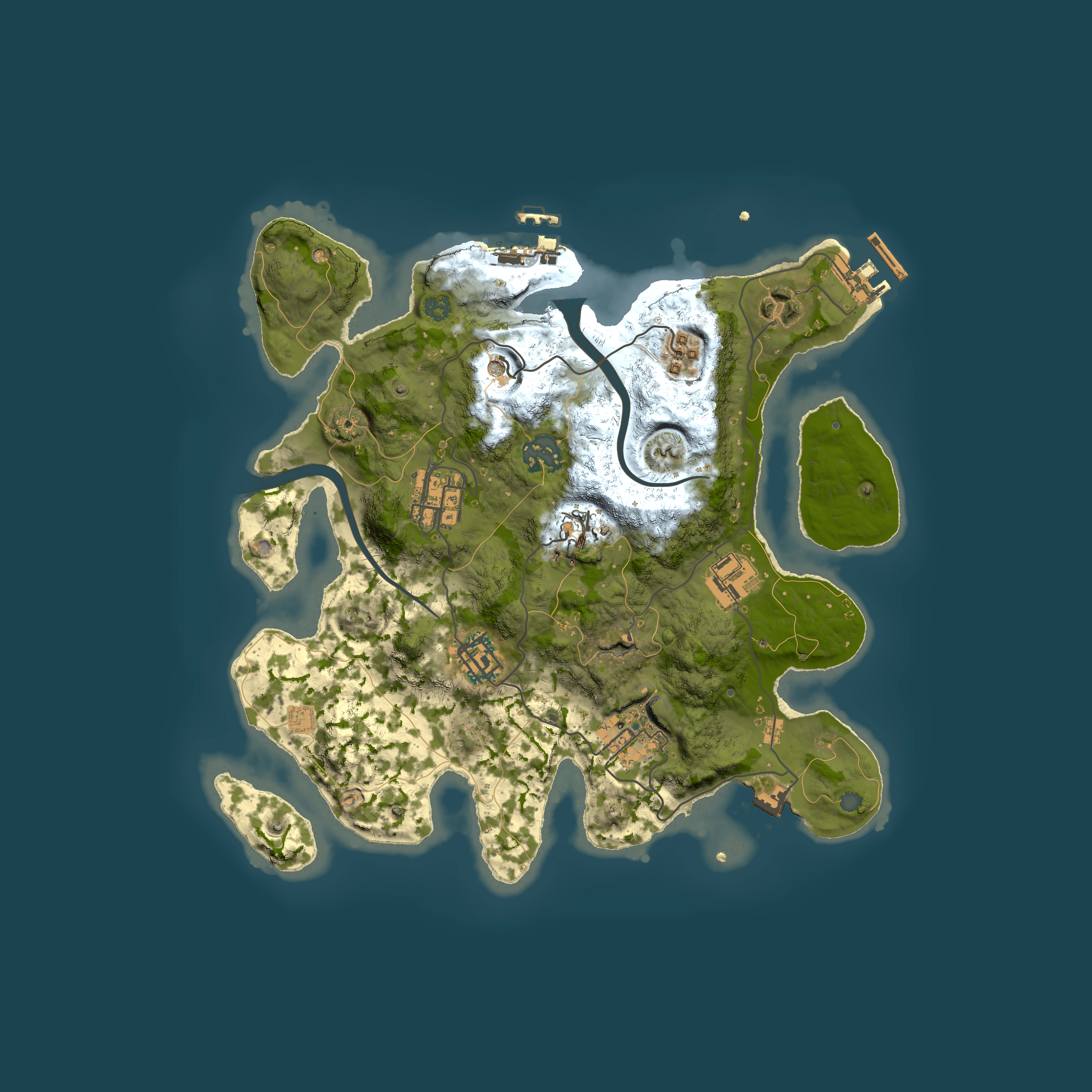 Full top-down render of Rust map seed 1921302755, 3000x3000m
