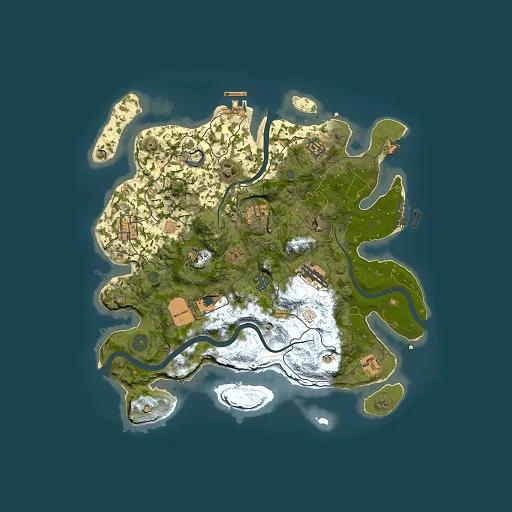 Rust map seed 1465535519, 3500x3500m top-down preview