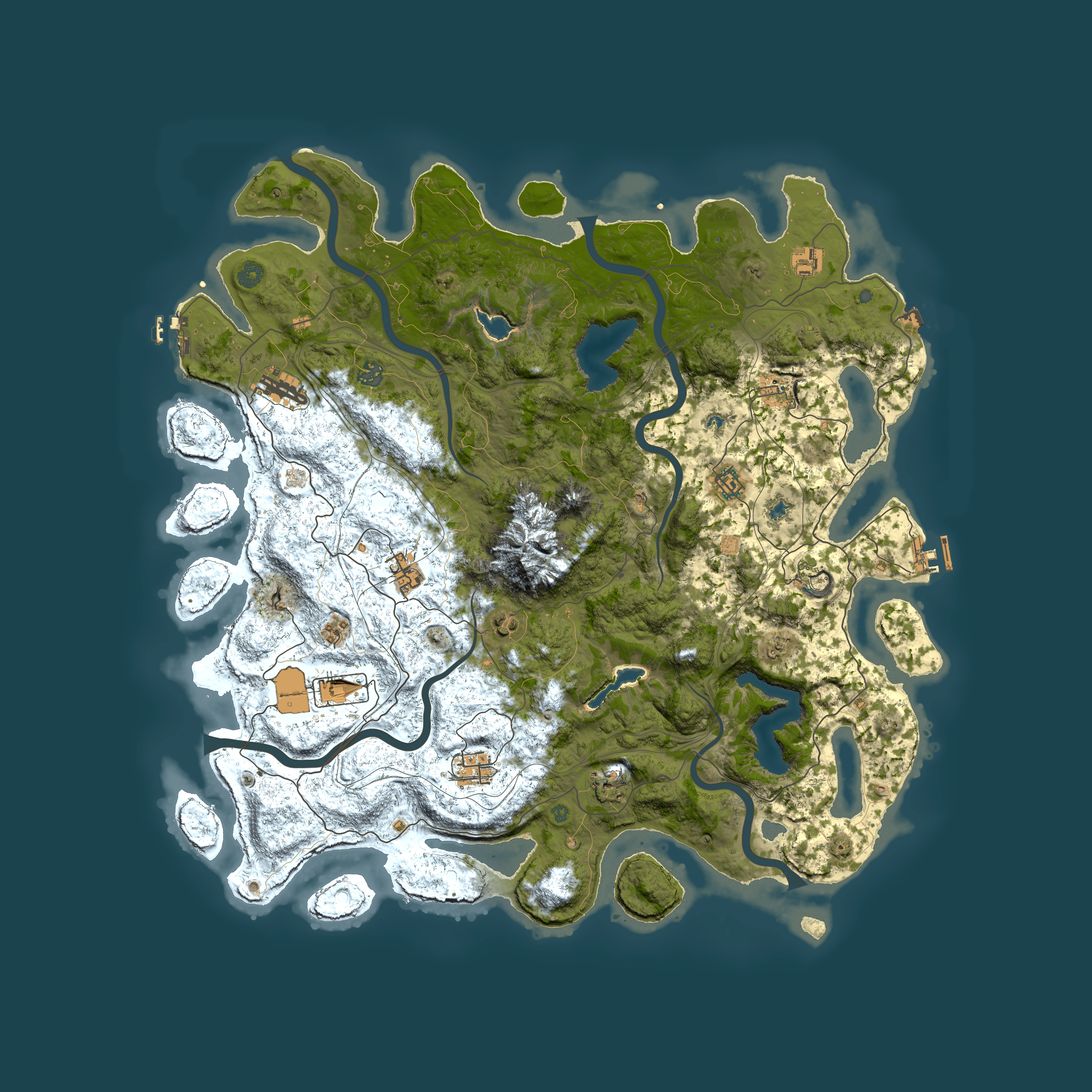 Full top-down render of Rust map seed 2093559703, 5000x5000m