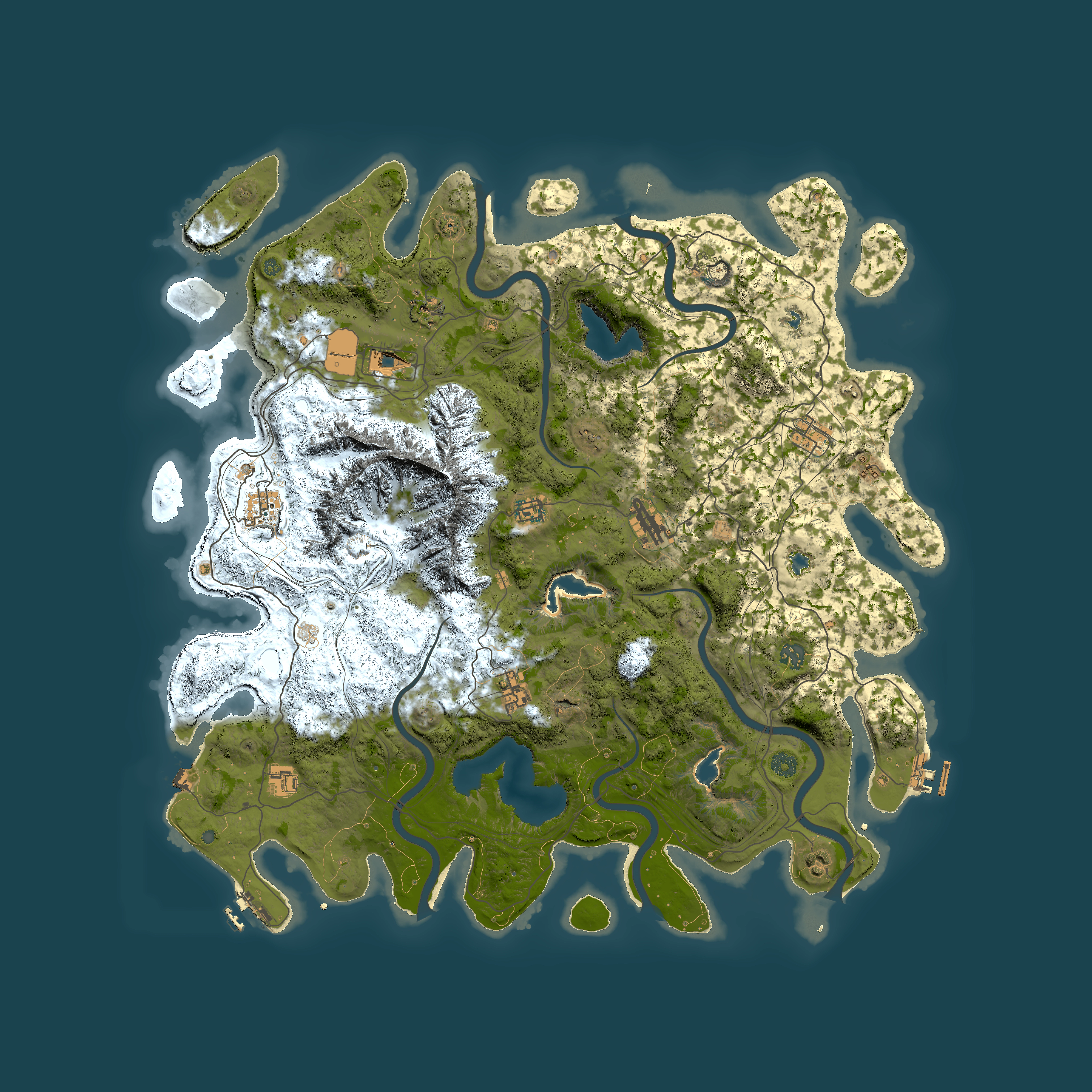 Full top-down render of Rust map seed 1072953033, 5000x5000m