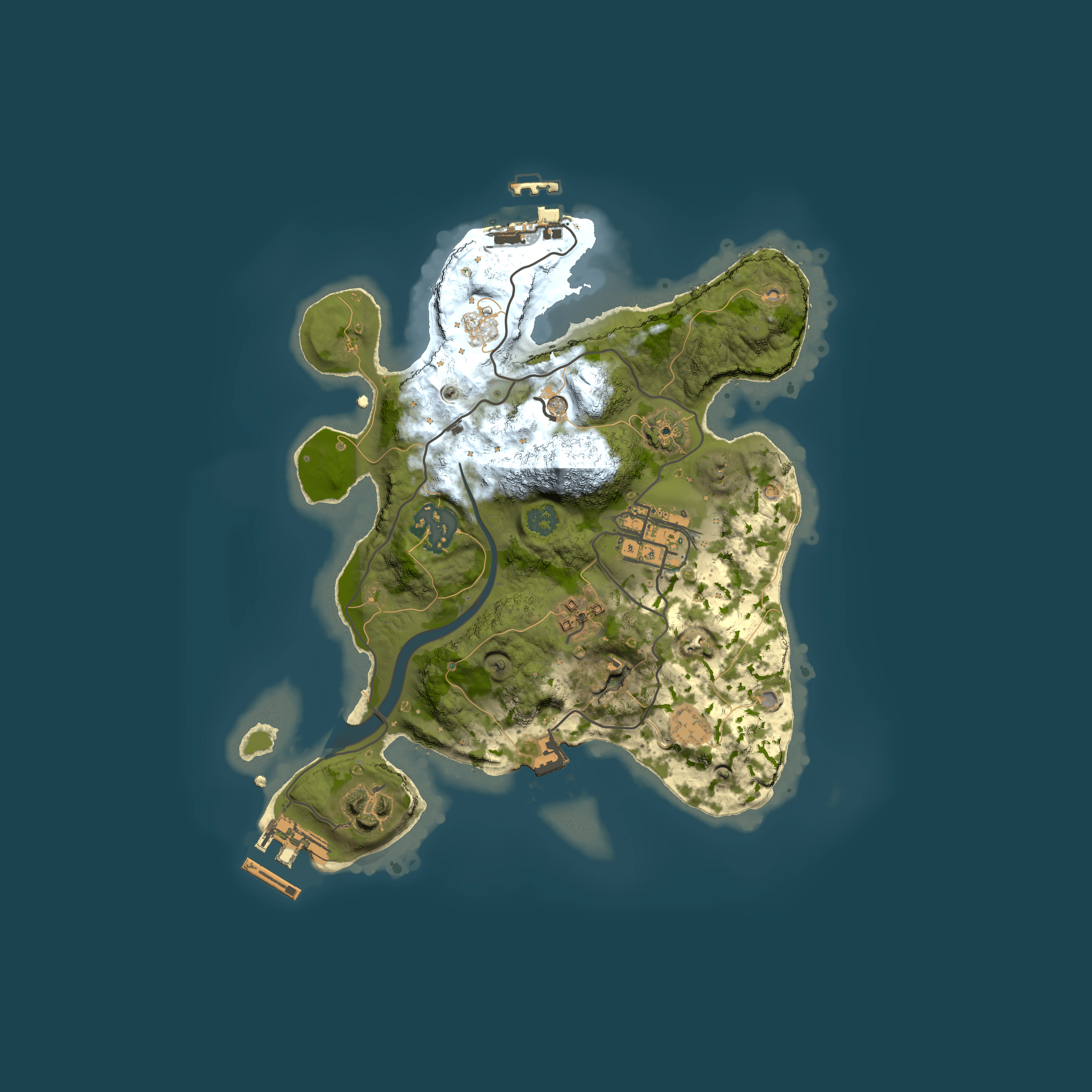 Full top-down render of Rust map seed 1884784270, 2500x2500m
