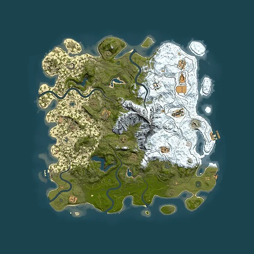 Rust map seed 2127574374, 5000x5000m top-down preview