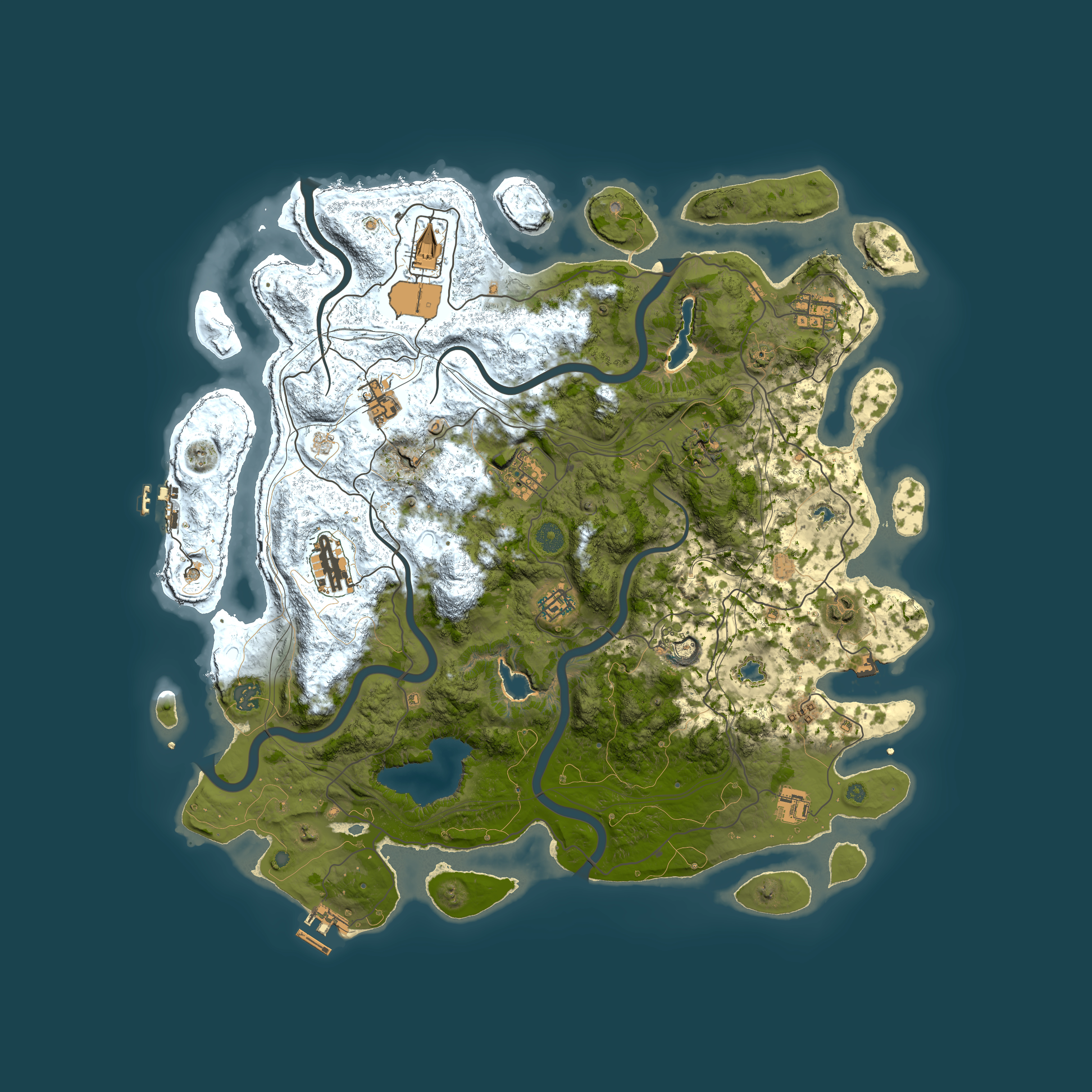 Full top-down render of Rust map seed 1721934409, 4500x4500m