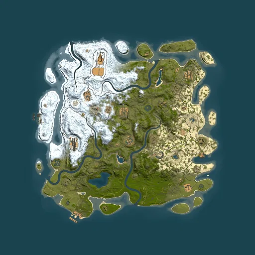 Rust map seed 1721934409, 4500x4500m top-down preview