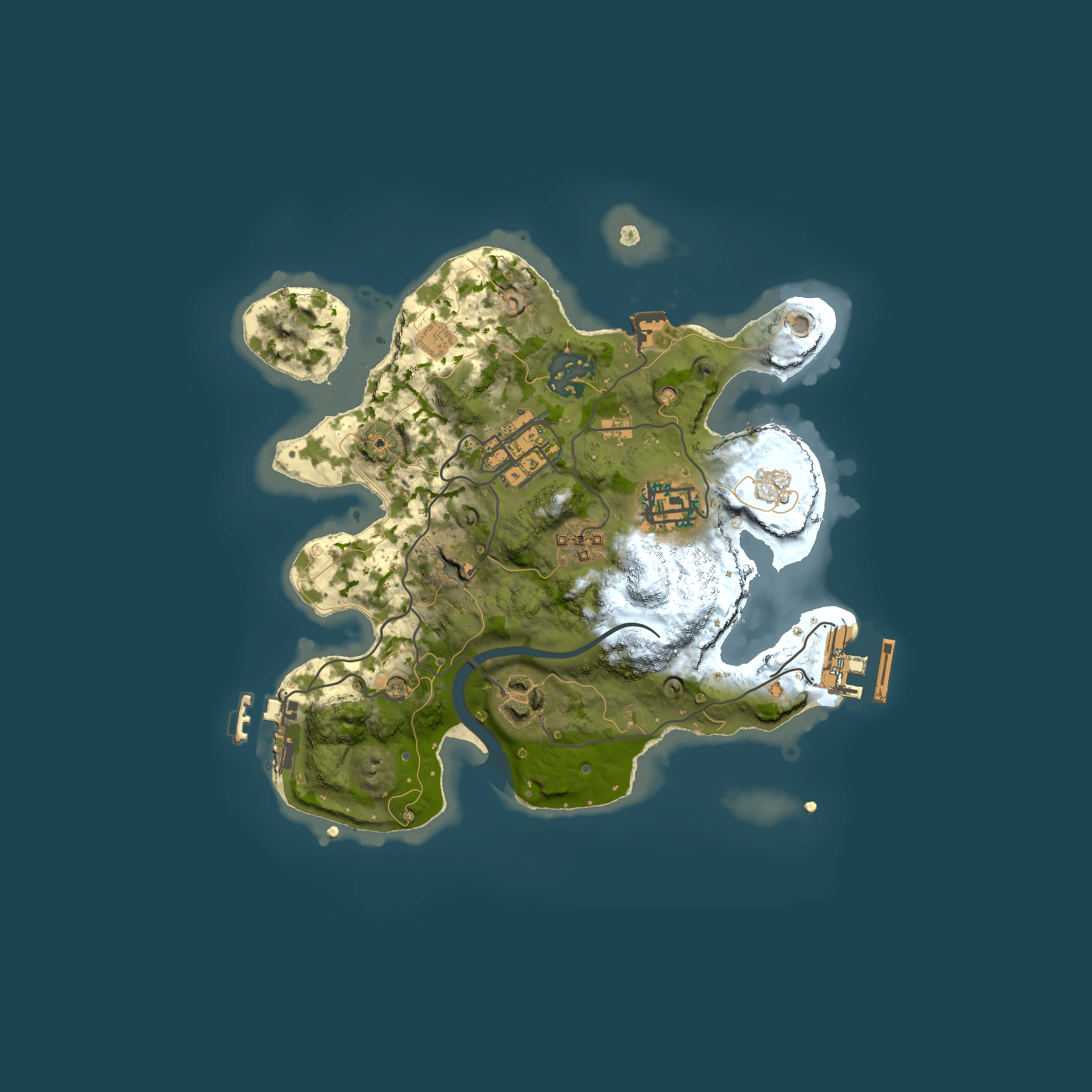Full top-down render of Rust map seed 1147178389, 2500x2500m