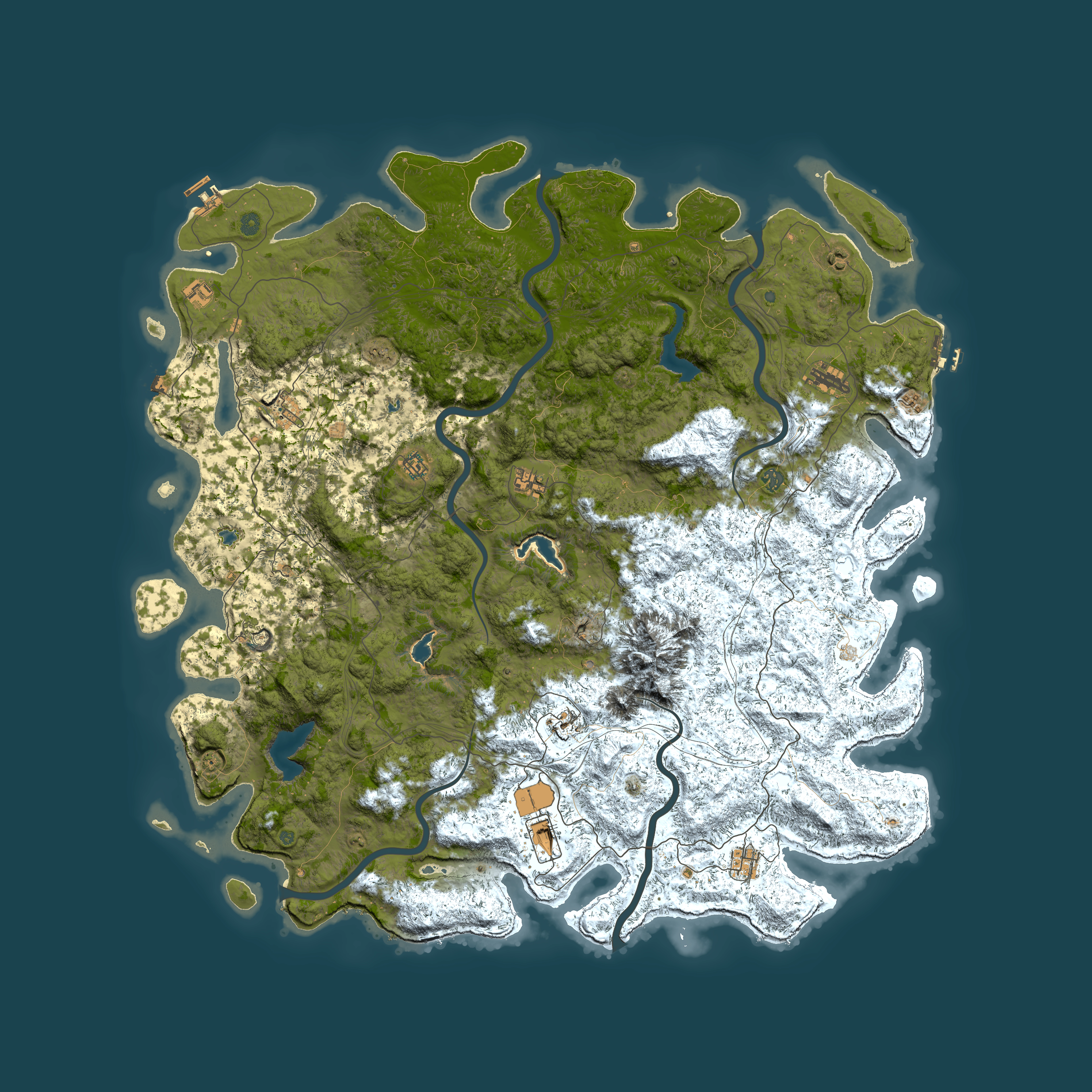 Full top-down render of Rust map seed 637386897, 6000x6000m
