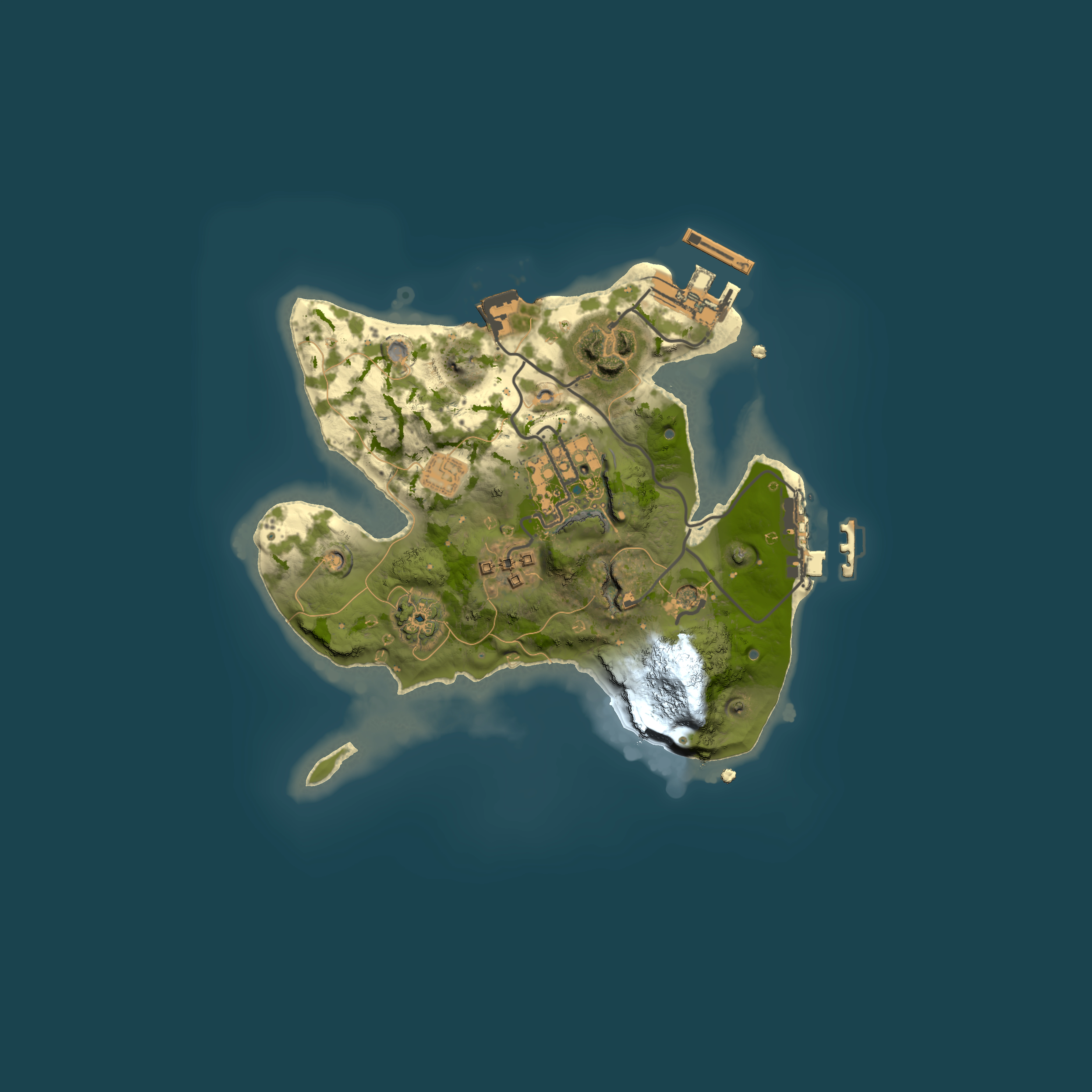 Full top-down render of Rust map seed 1401059833, 2000x2000m